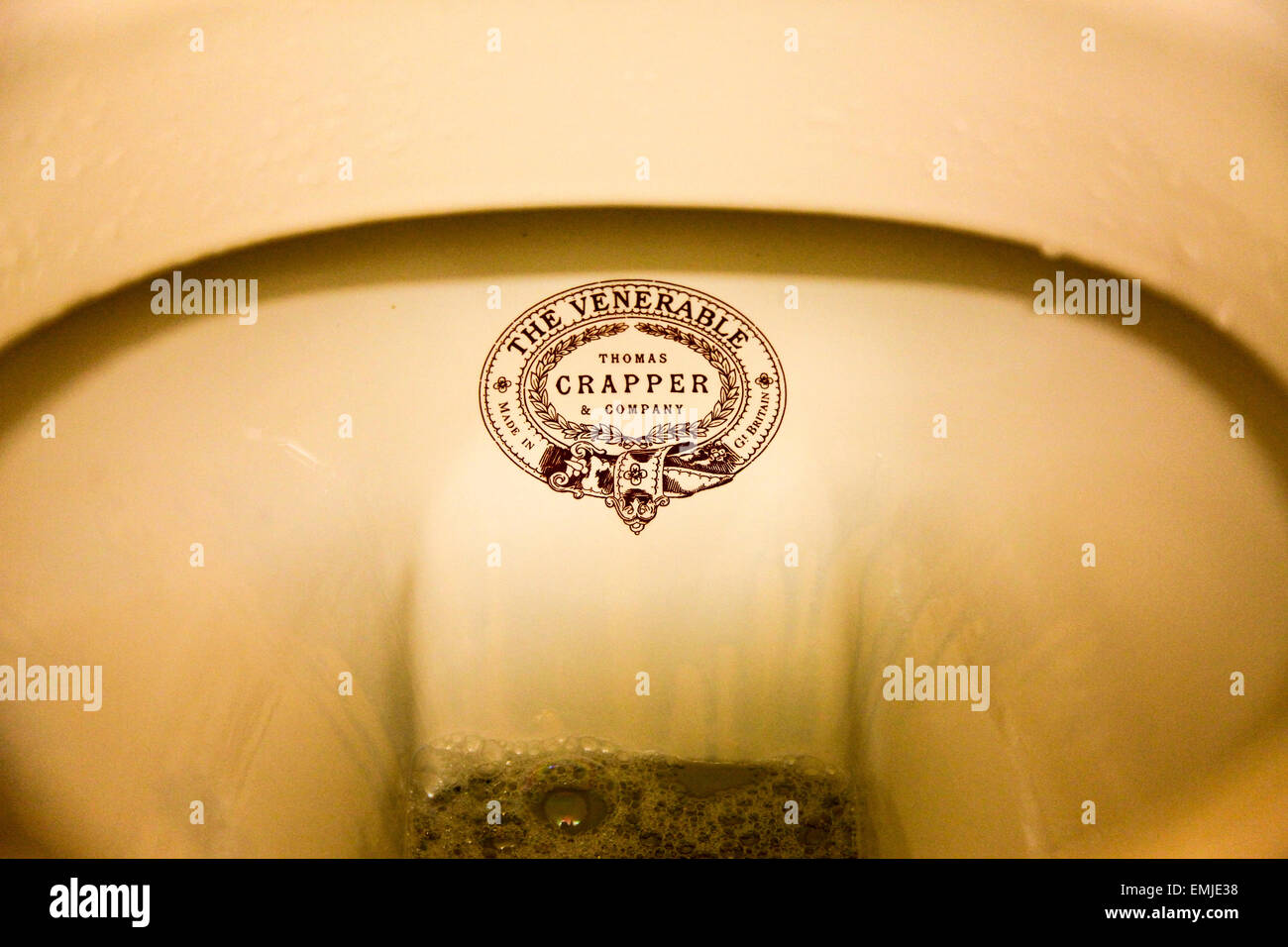 Die ehrwürdigen Thomas Crapper und Sohn original Toilette Stockfoto