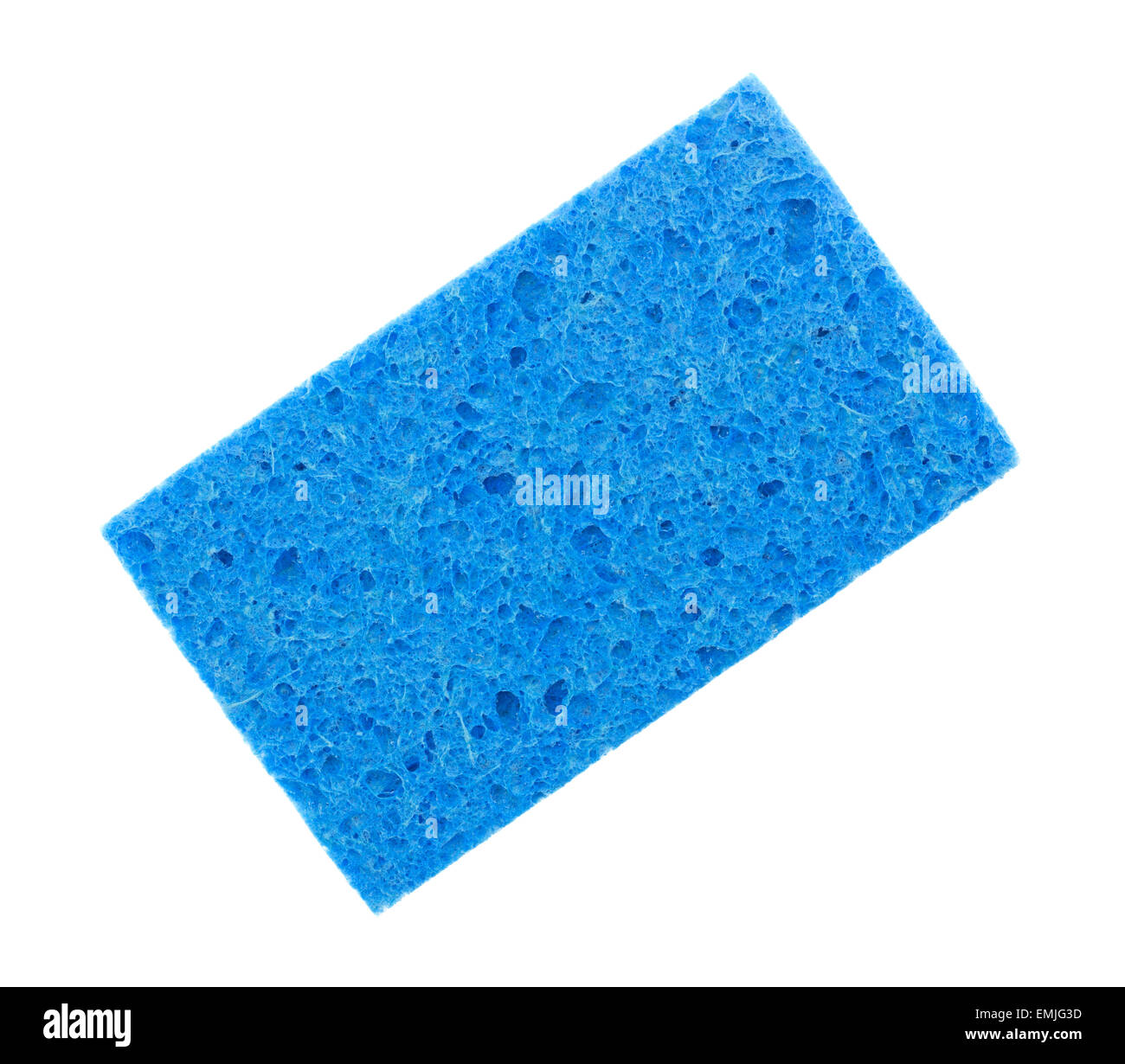 Einen neuen blauen Schwamm isoliert auf einem weißen Hintergrund. Stockfoto