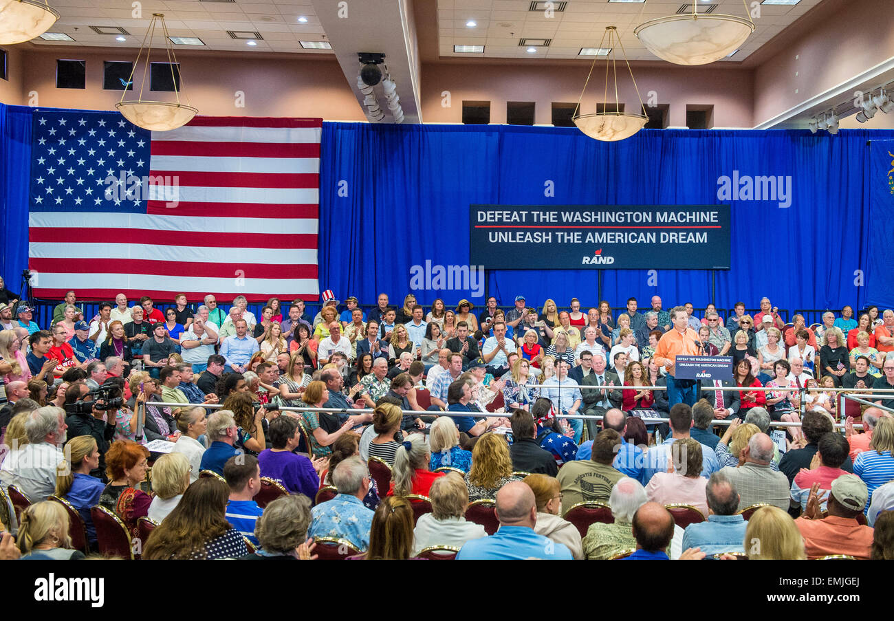 Republikanische Präsidentschaftskandidat spricht US-Senator Rand Paul während einer Kundgebung in Las Vegas Stockfoto