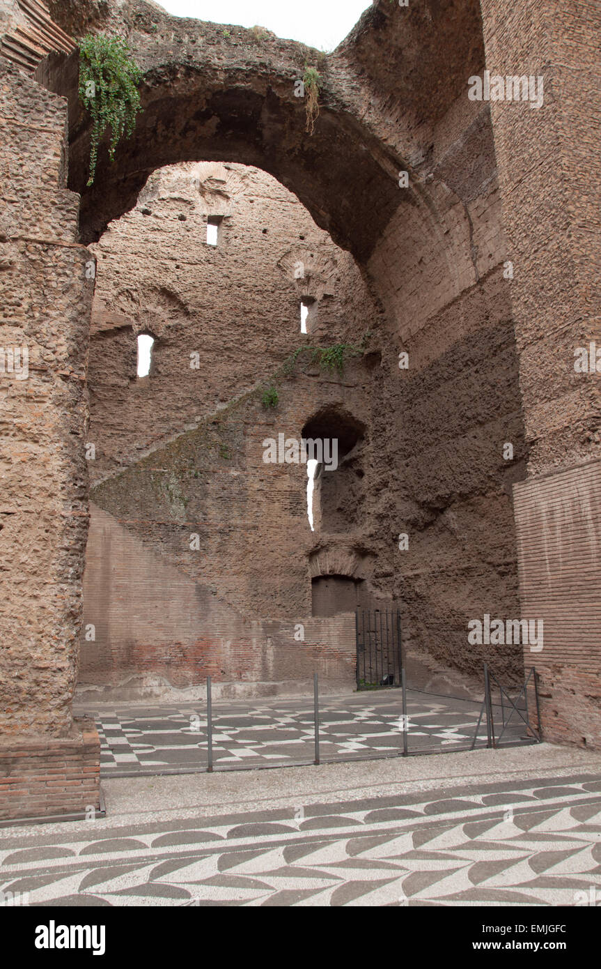 Details der Bäder von Caracalla, Rom, Italien Stockfoto