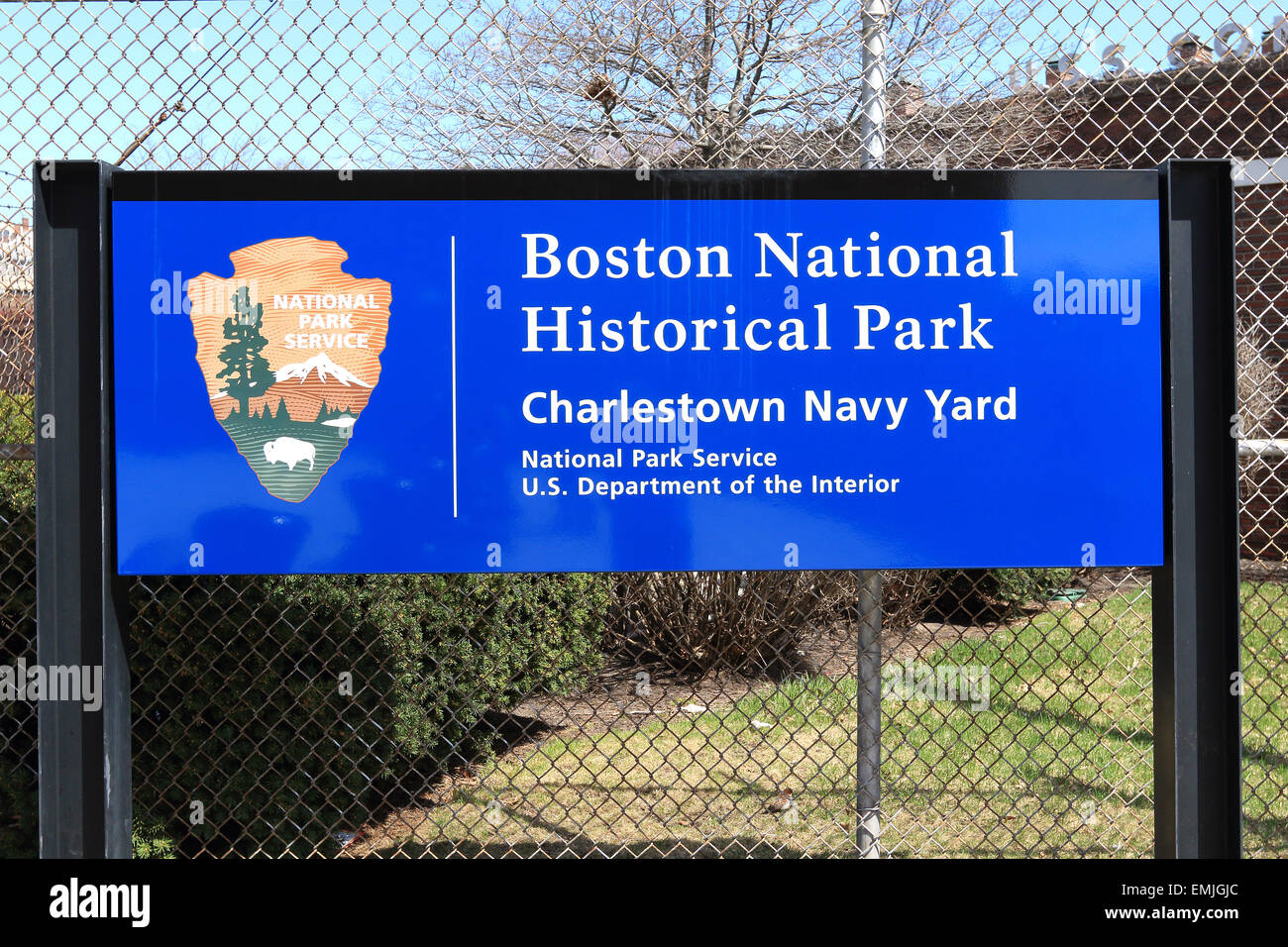 Boston Massachusetts Freedom Trail Wahrzeichen. Charleston Navy Yard Nationalpark. Der Speicherort der die USS Constitution. Stockfoto