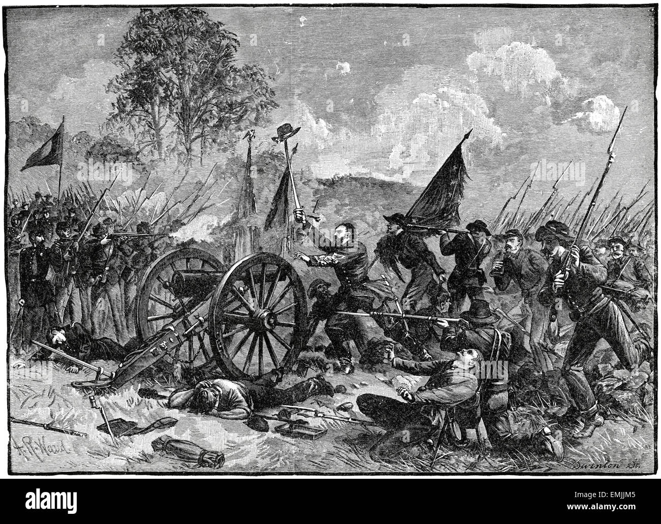 "Picketts Charge bei Gettysburg" Schlacht von Gettysburg, Amerikanischer Bürgerkrieg, 1863 Stockfoto
