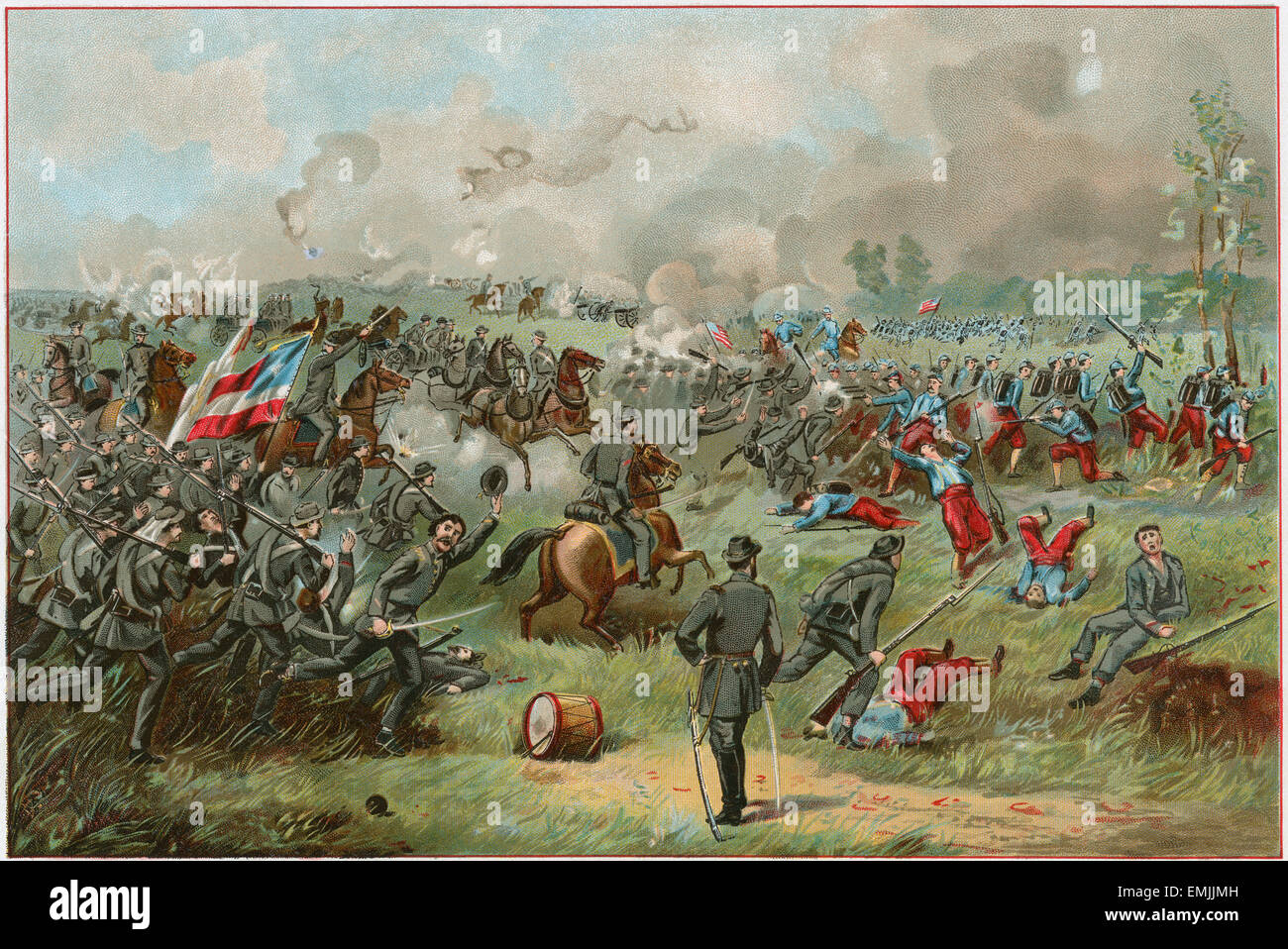 "Stonewall Jackson, in der Schlacht am Bull Run.", Amerikanischer Bürgerkrieg, USA, 1861 Stockfoto