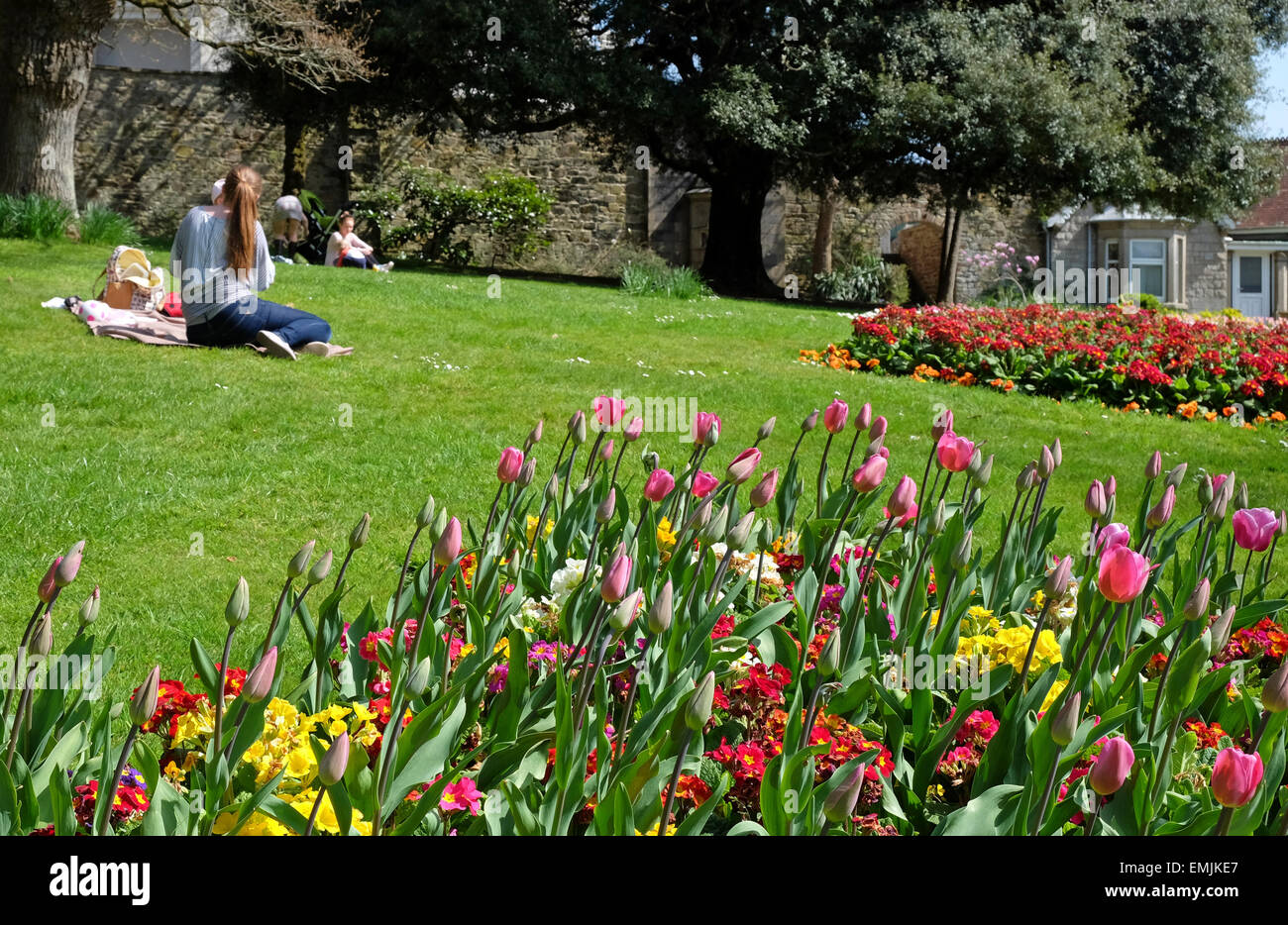 Frühling im Victoria Park, Truro, Cornwall, uk Stockfoto