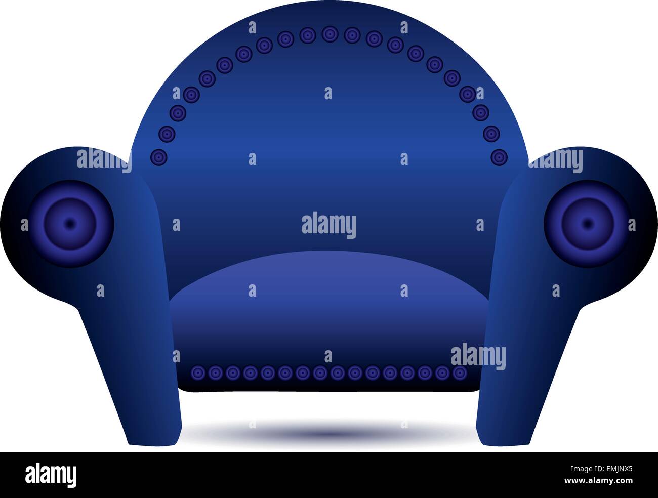 Klassische blaue Vektor Sessel isoliert auf weißem Hintergrund Stock Vektor