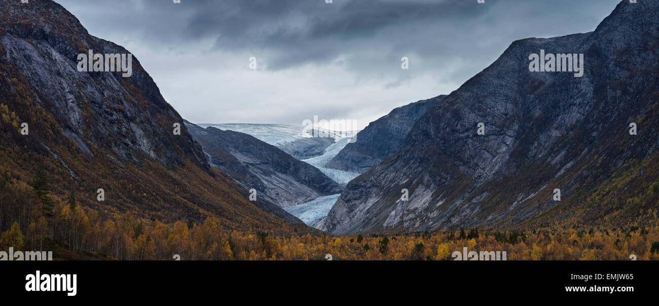Gletscher Nigardsbreen in Jostedalen Tal, Jostedalbreen Nationalpark, Sogn Og Fjordane, Norwegen Stockfoto