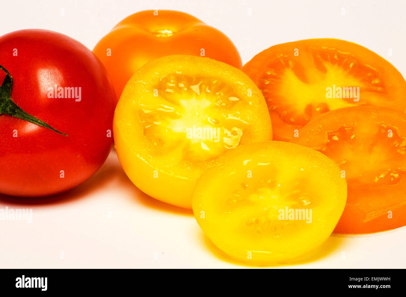 bunte Tomaten Stockfoto