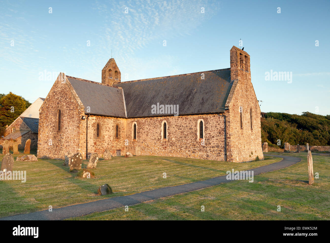 Norman Pfarrkirche St. Brides, Pembrokeshire, Wales Stockfoto