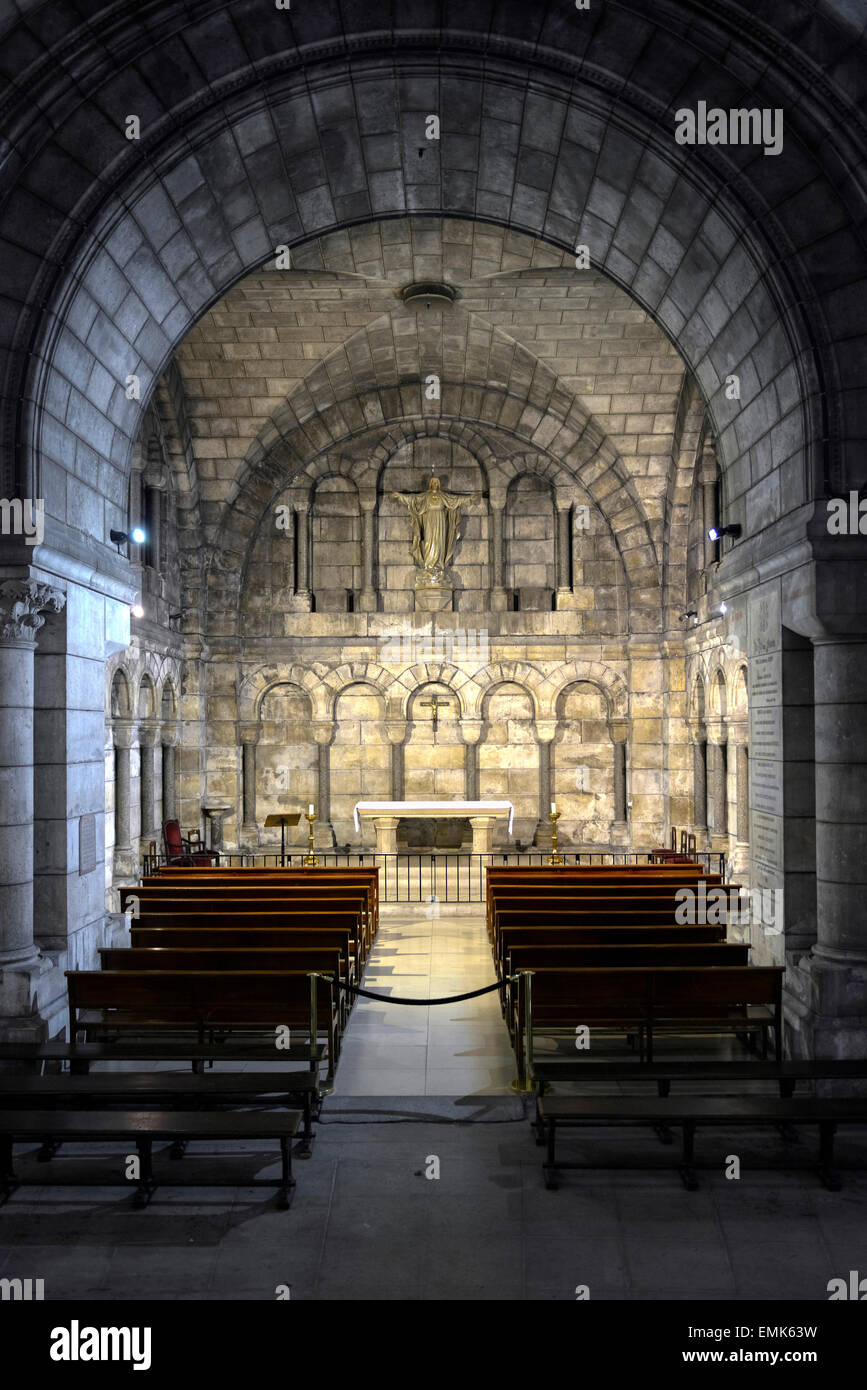 Krypta der Basilika Sacré Coeur de Montmartre, Montmartre, Paris, Frankreich Stockfoto