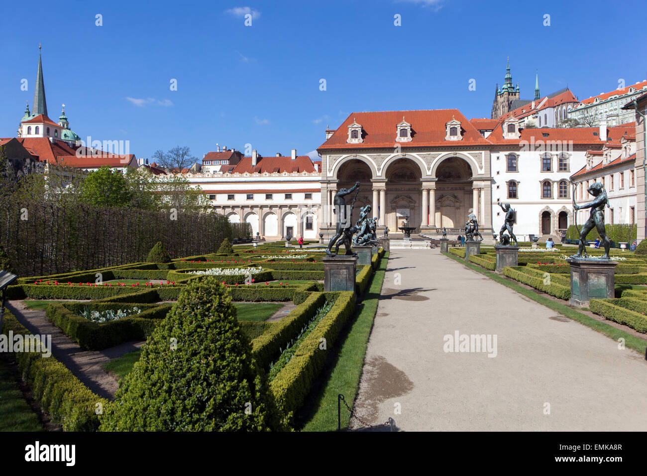 Palastgarten Wallenstein Mala Strana Prager Gärten Tschechische Republik Tourismus, Wallenstein Garten Stockfoto