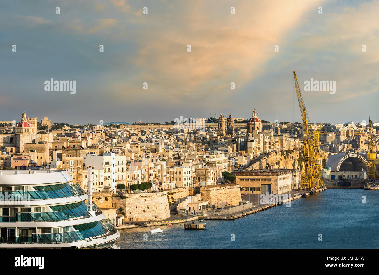 Blick auf den Grand Harbour. Valletta. Malta Stockfoto