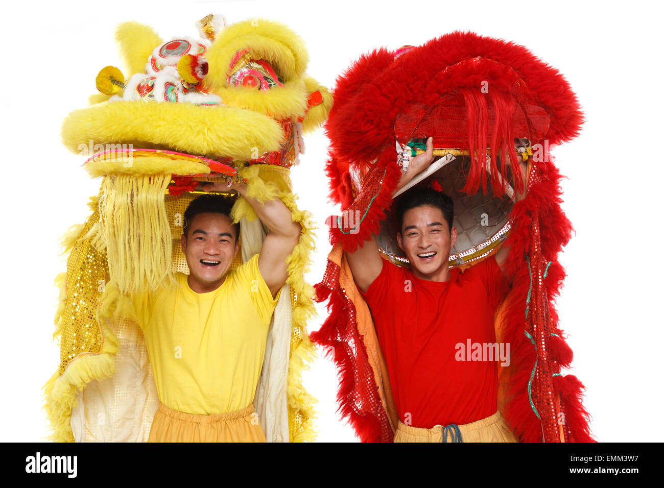 Die Jugendlichen aus der Löwentanz Stockfoto
