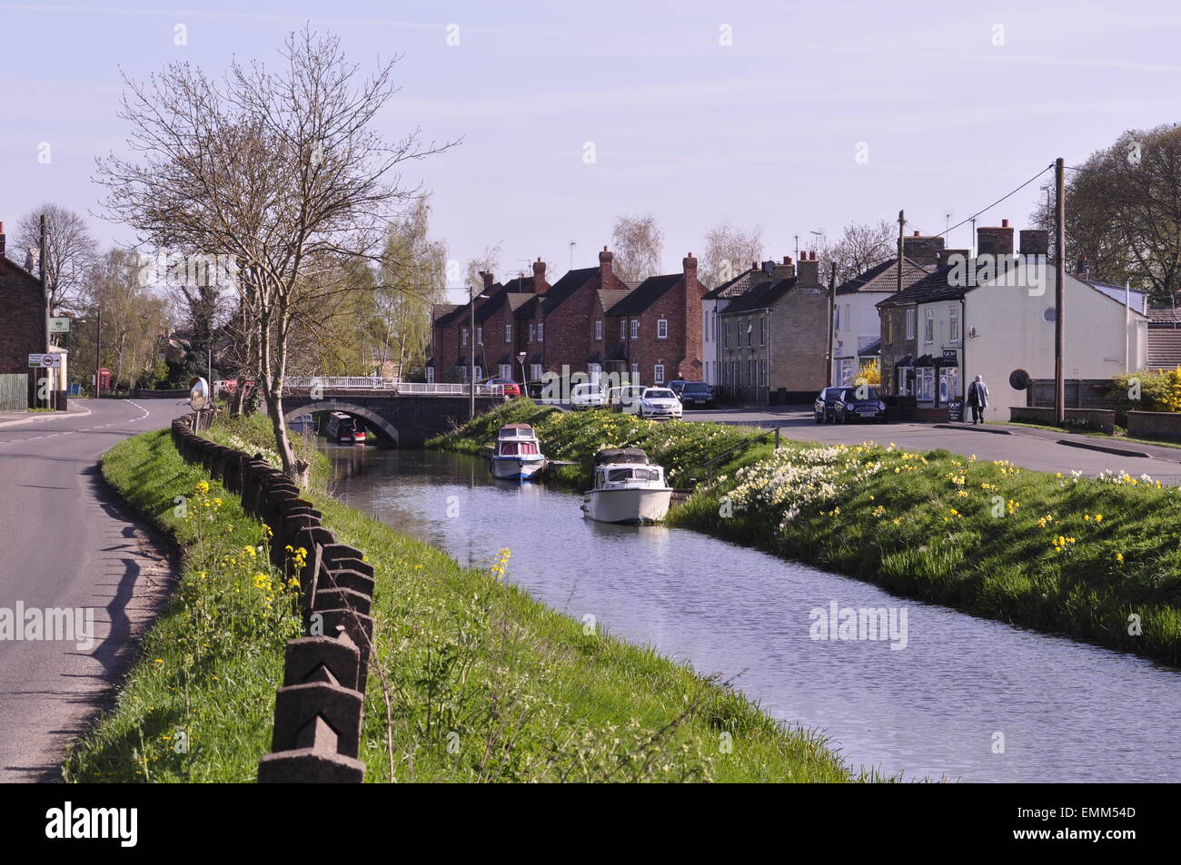Der Fluss Nene Old Course in Outwell an der Grenze zu Norfolk/Cambridgeshire, Fenland Stockfoto