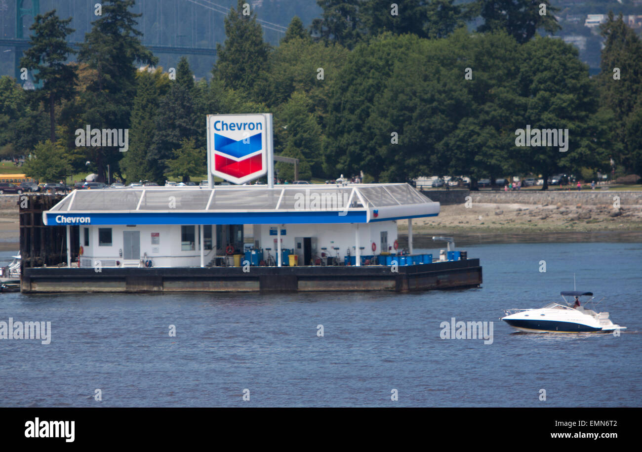 Chevron Tankstelle in Vancouver Stockfoto