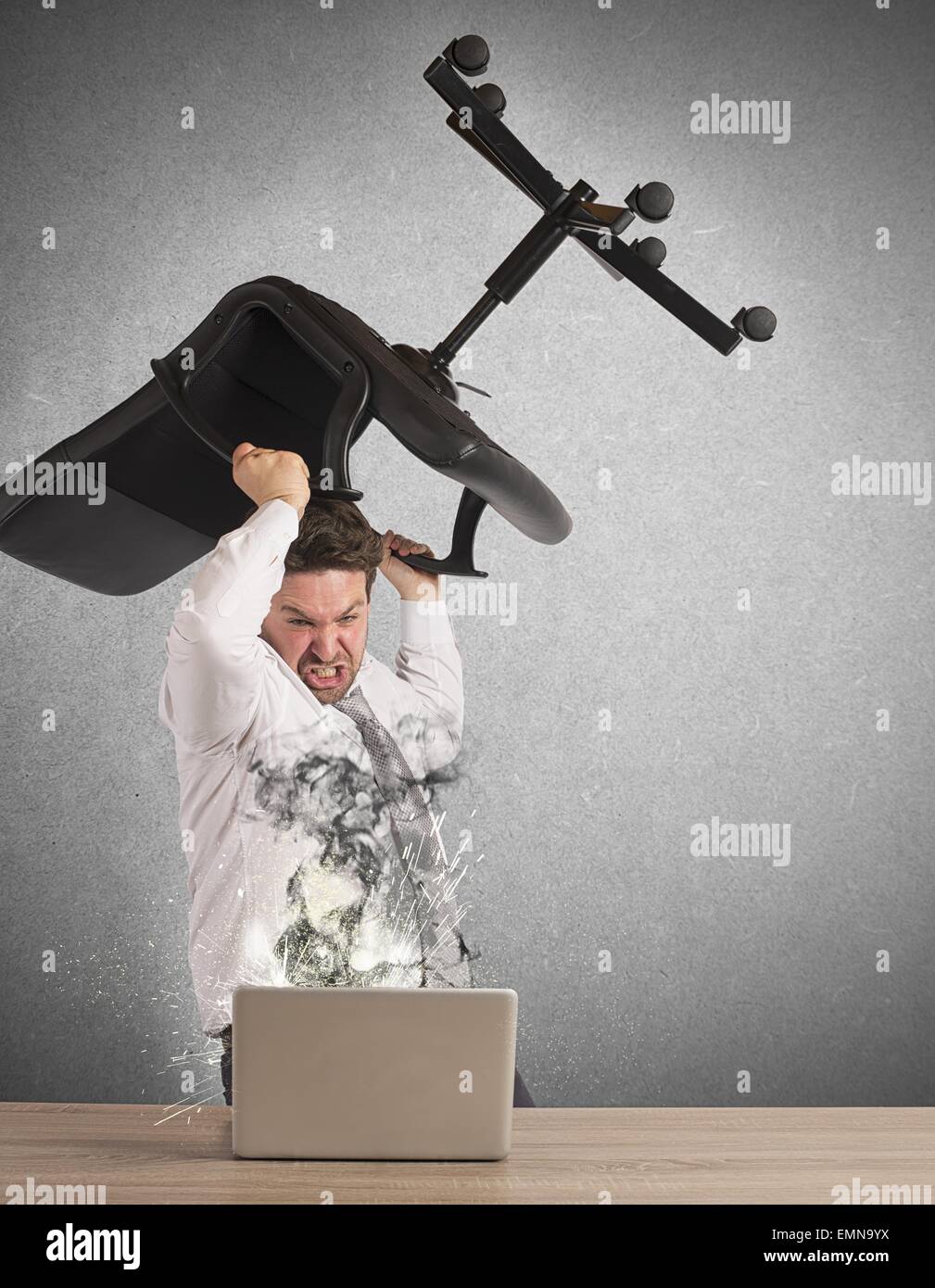 Geschäftsmann Pausen Aufschlüsselung pc Stockfoto