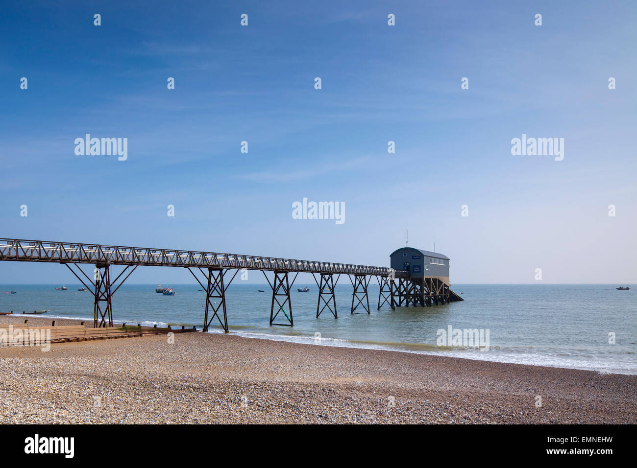 Selsey Bill Strand und Rettungsstation. Selsey, West Sussex, England, UK Stockfoto