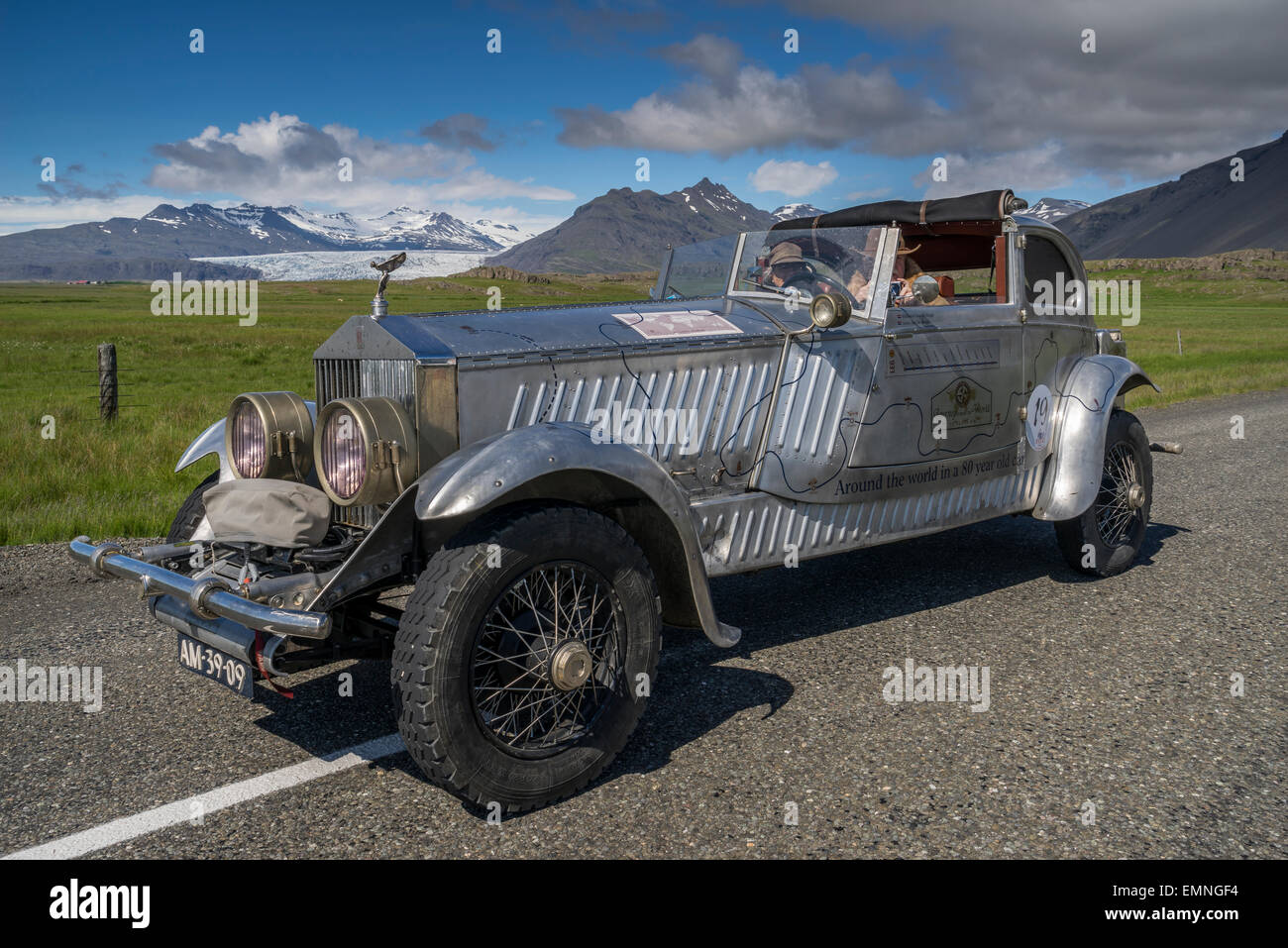 Rolls Royce Oldtimer, hornafjördur, Island Stockfoto