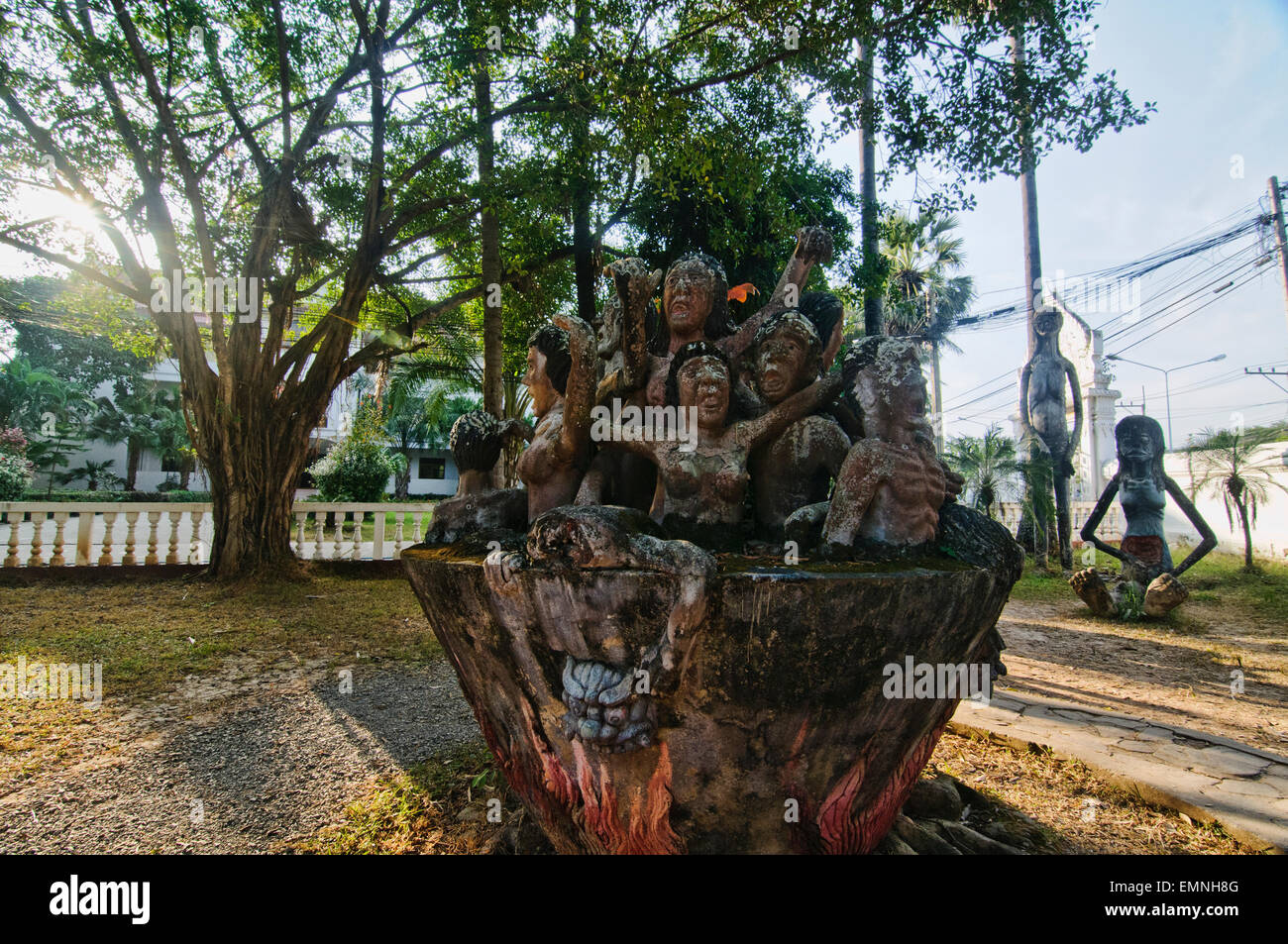 Skulptur Garten "Himmel Hölle Park' auf Wat Si Khom Kham in Phayao Provinz, Thailand Stockfoto