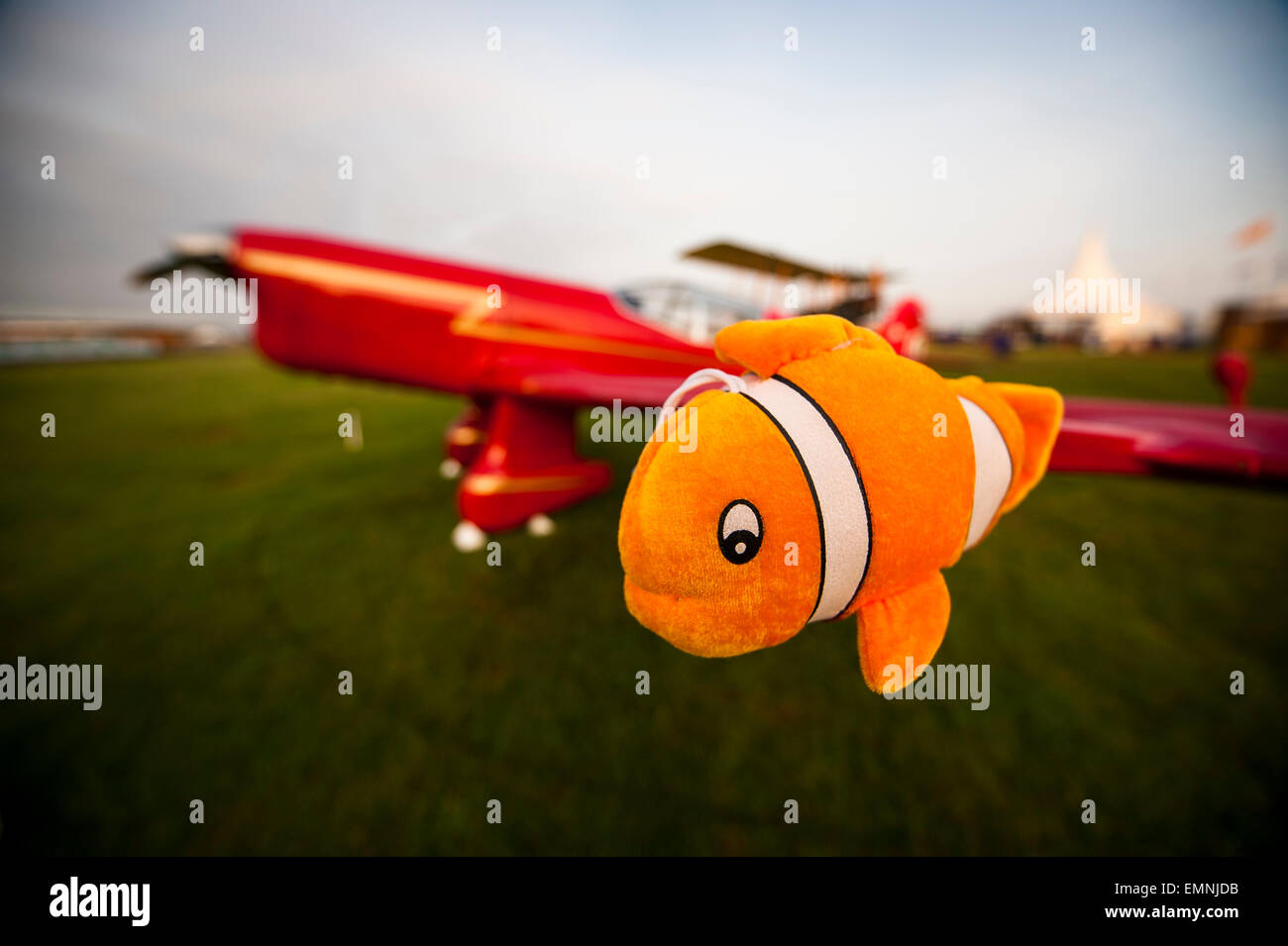 CHICHESTER, ENGLAND - 12.-14. September 2014: Freddie März Spirit of Aviation Flugzeuge auf dem Display beim Goodwood Revival. Stockfoto