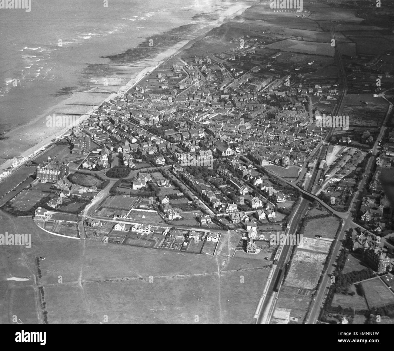 Luftaufnahme von Sheringham. Ca. 1926. Stockfoto