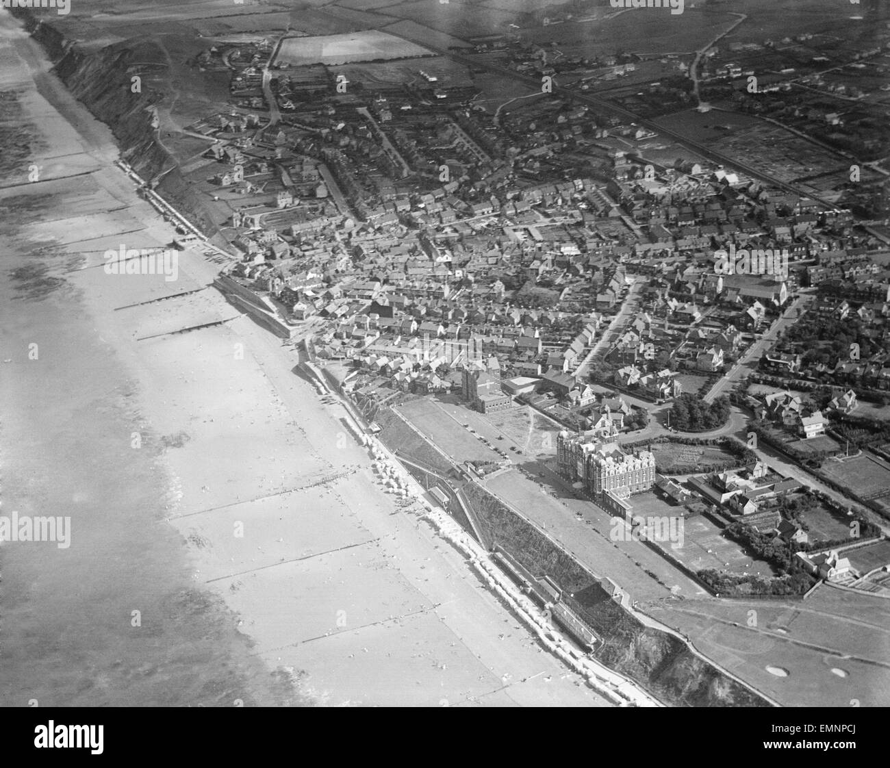 Luftaufnahme von Sheringham. Ca. 1926. Stockfoto