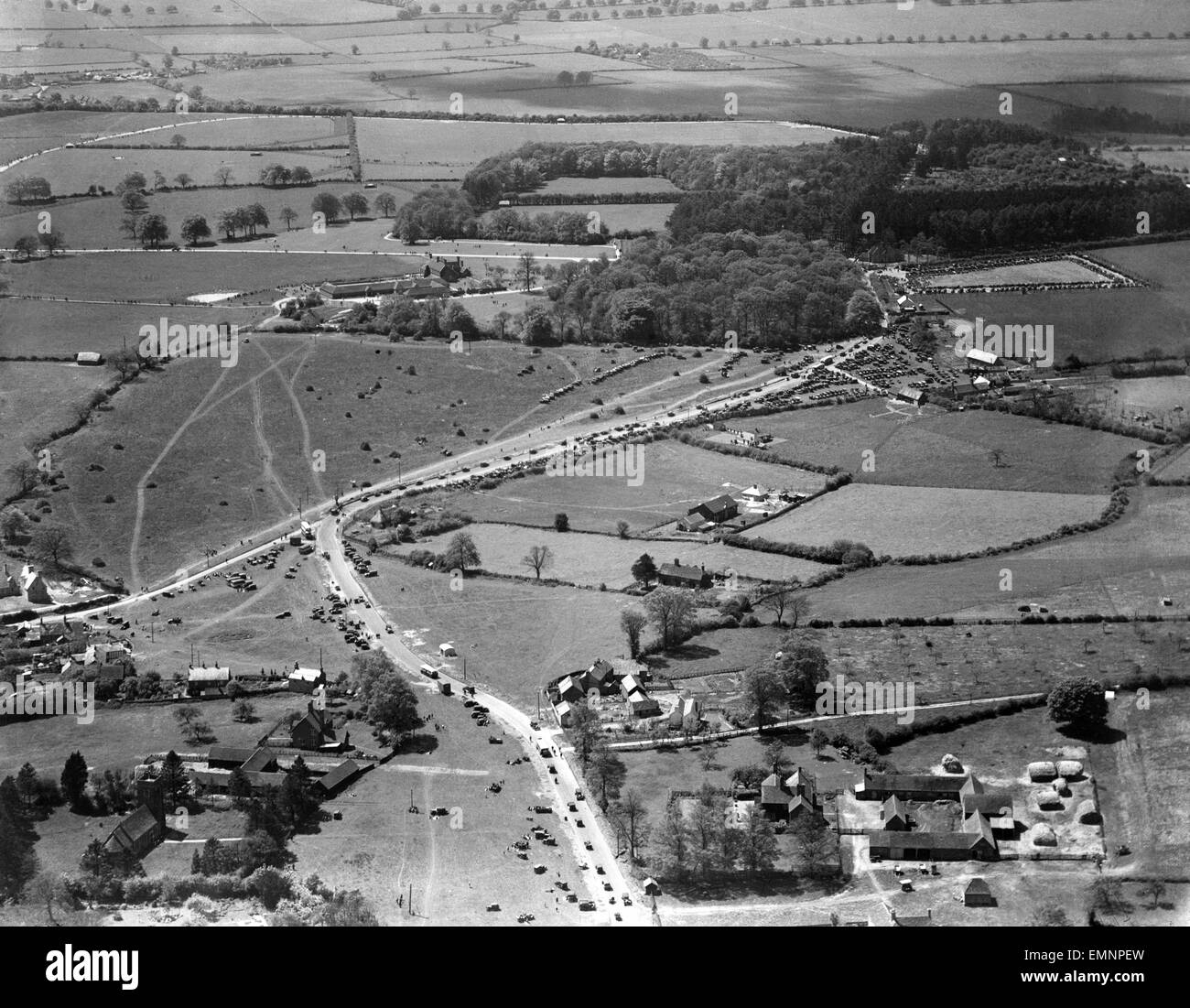 Luftaufnahme des Whipsnade Park Zoo. Um 1930. Stockfoto