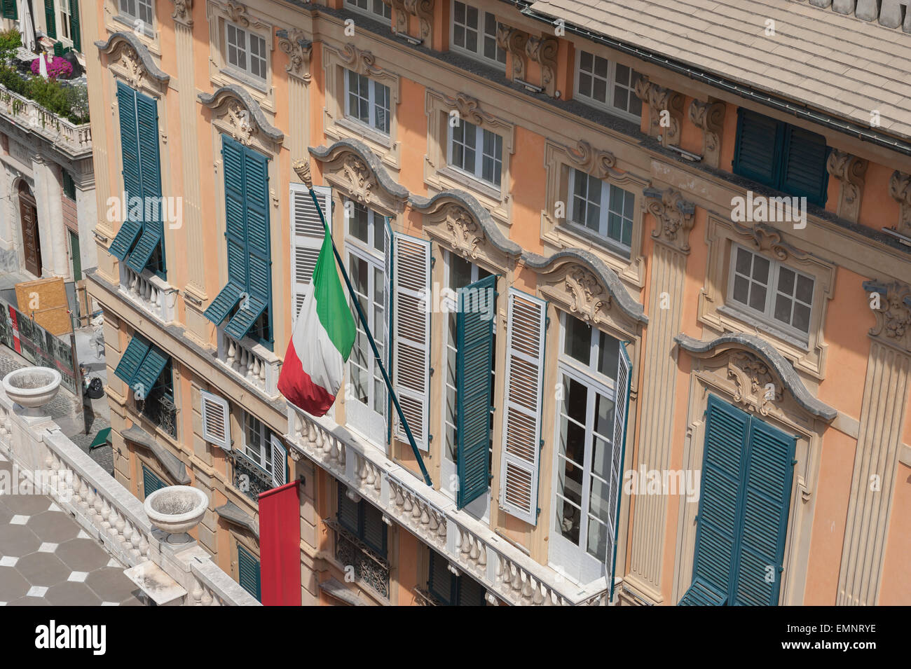 Genua Museum, mit Blick auf die Vorderseite des Palazzo Bianco im Zentrum von Genua, Ligurien, Italien. Stockfoto