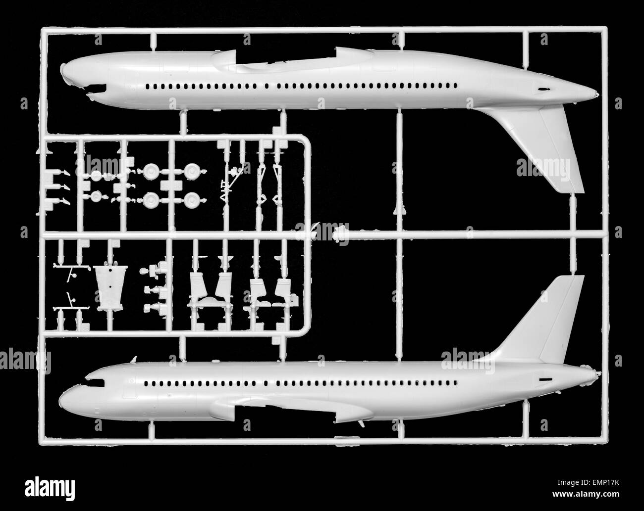 Symbolisches Bild, Luft-und Raumfahrt, Flugzeuge, Plastikmodell-Bausatz, ein Passagierflugzeug Airbus A320 Stockfoto
