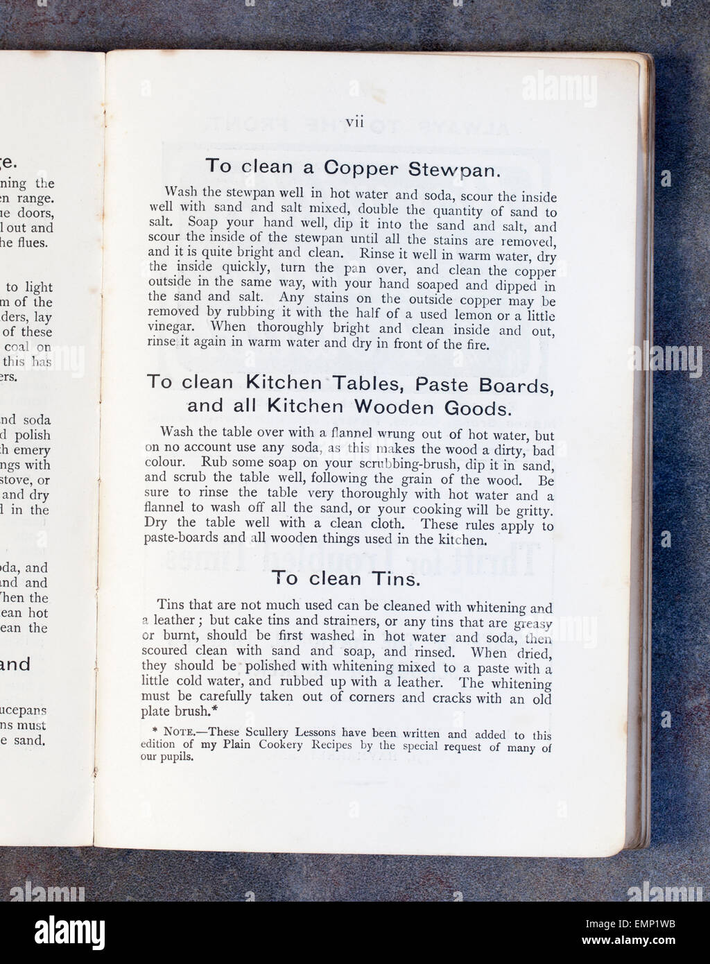 Einfach Kochen Rezepte - das offizielle Handbuch der National Training School der Kochkunst Stockfoto