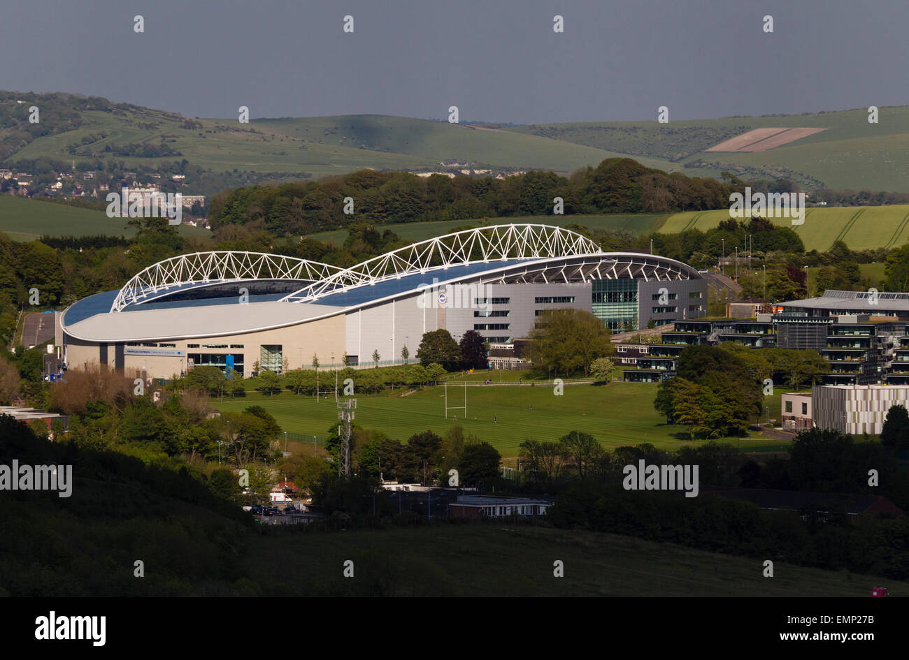 Amex Stadion ist Brighton und Hove Albion Football Club. Stockfoto