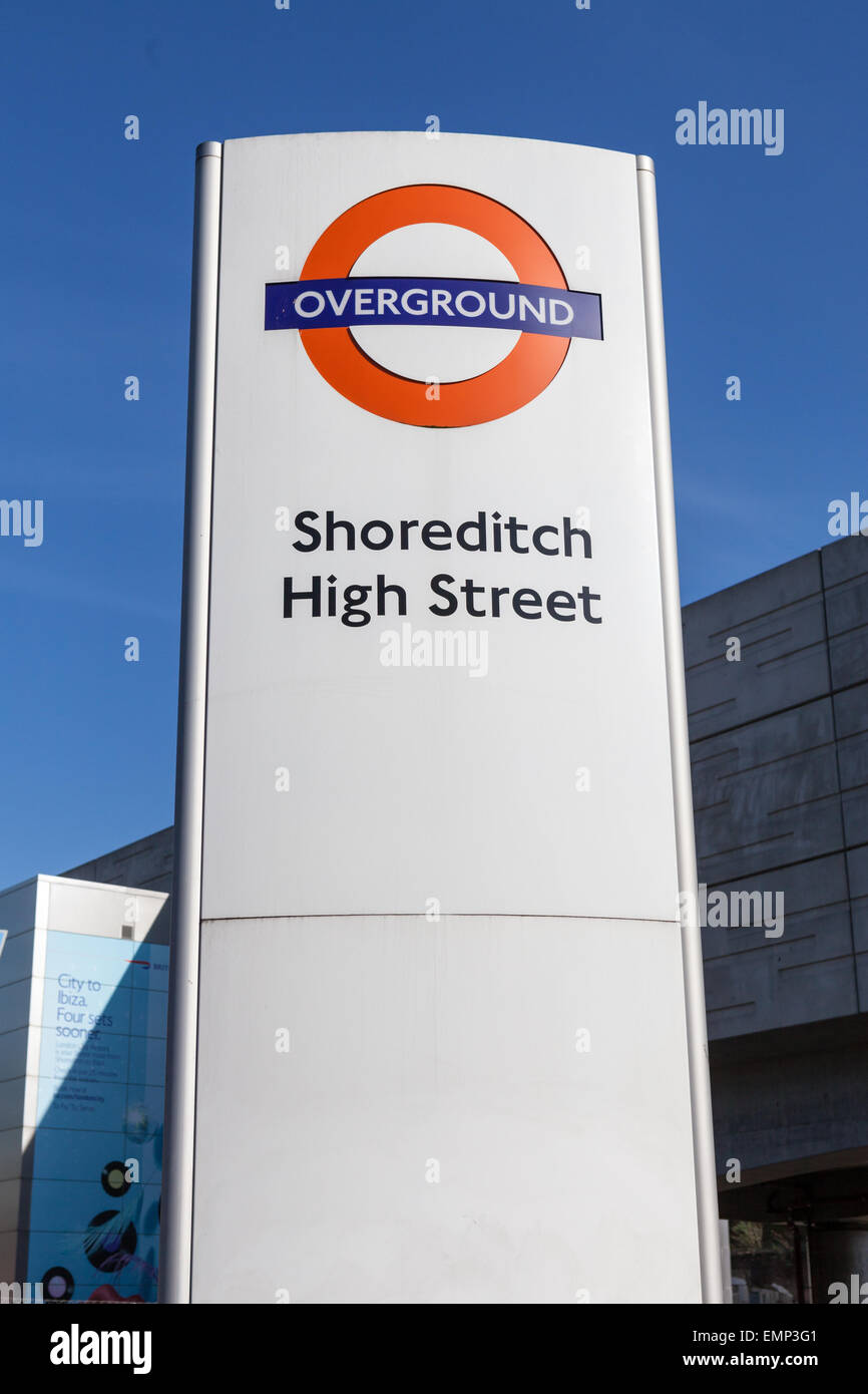 Oberirdischen Rondell für Shoreditch High Street Stockfoto
