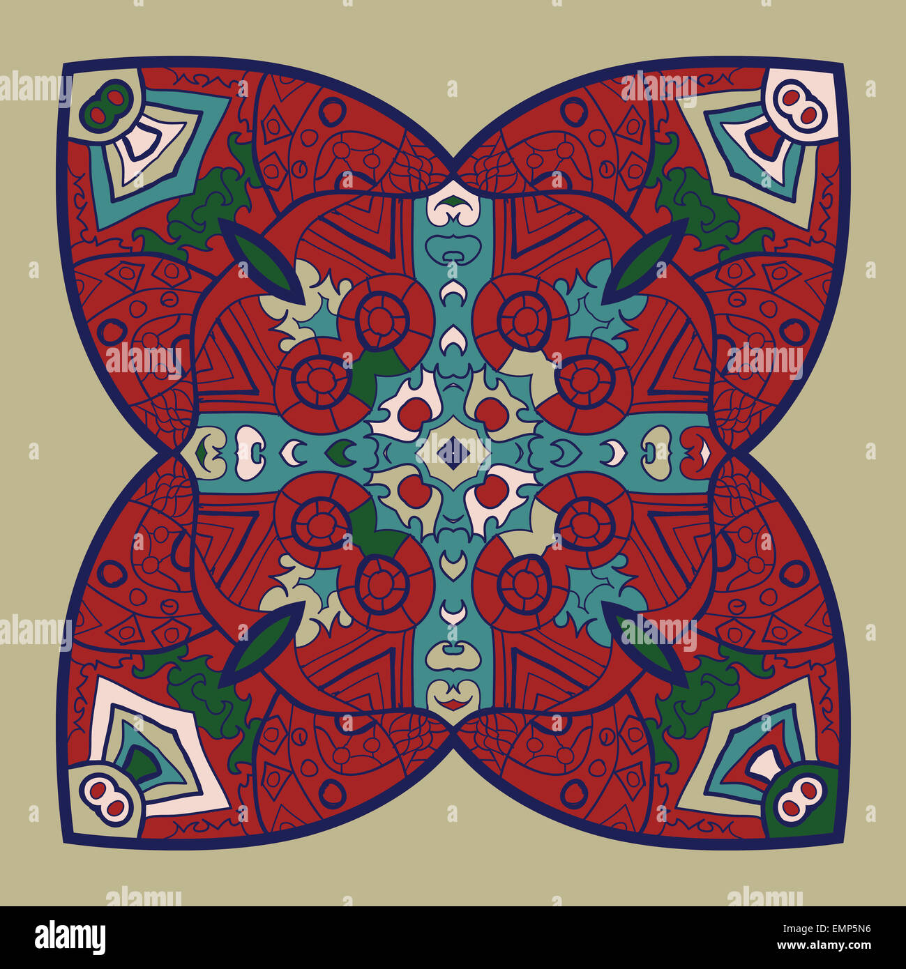 Vektor Mandala Bunten Orientalischen Runde Spitze Design Indische Afrikanische Stammeskunst Stockfotografie Alamy
