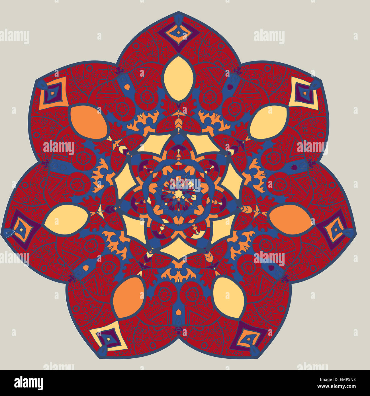 Vektor Mandala Bunten Orientalischen Runde Spitze Design Indische Afrikanische Stammeskunst Stockfotografie Alamy