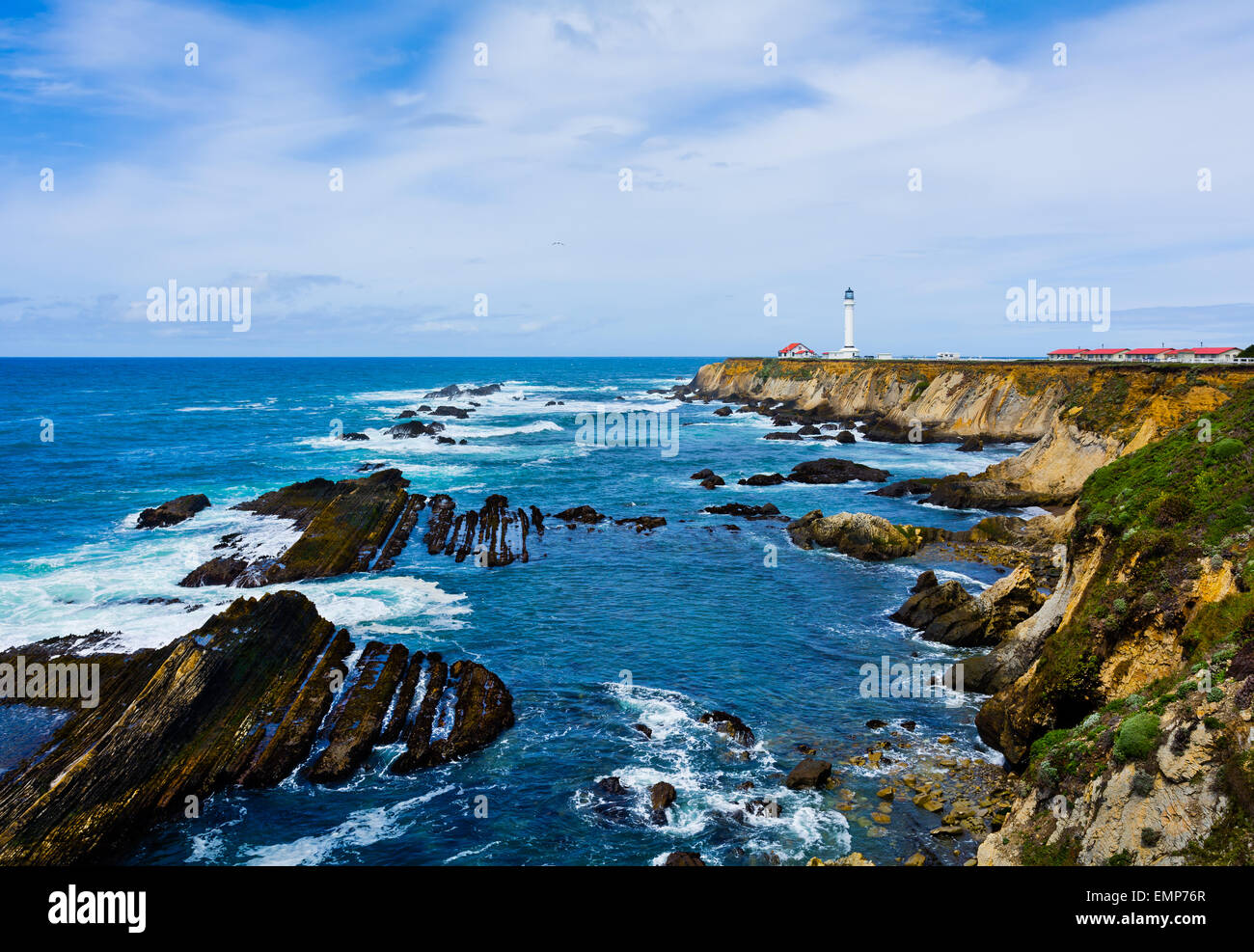 Lighthouse Point Arena in Kalifornien Stockfoto