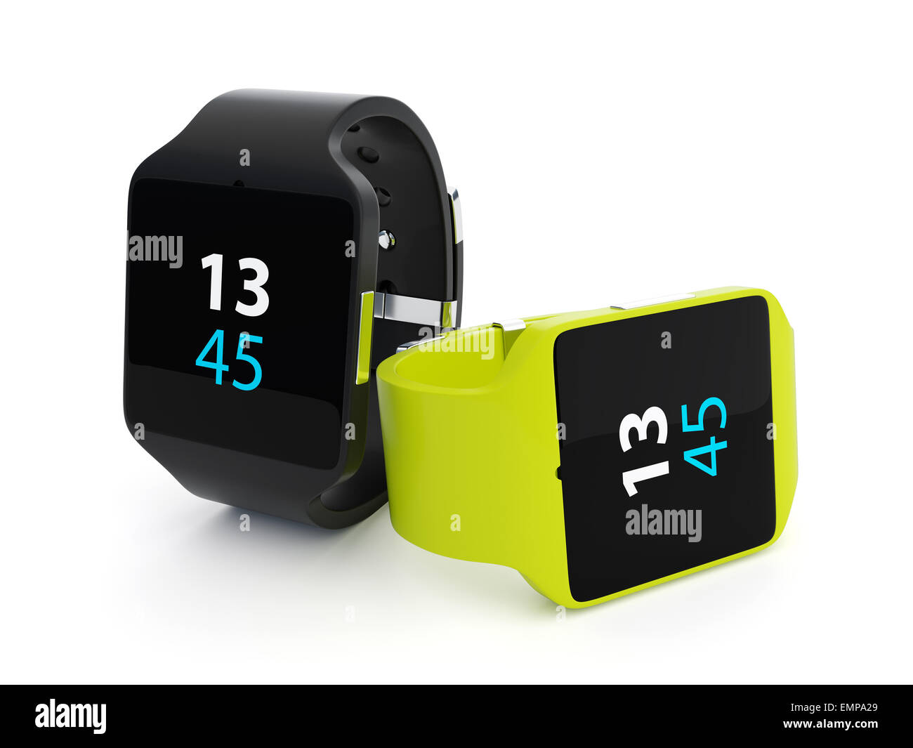 3D-Rendering Smartwatch isoliert auf weißem Hintergrund Stockfoto