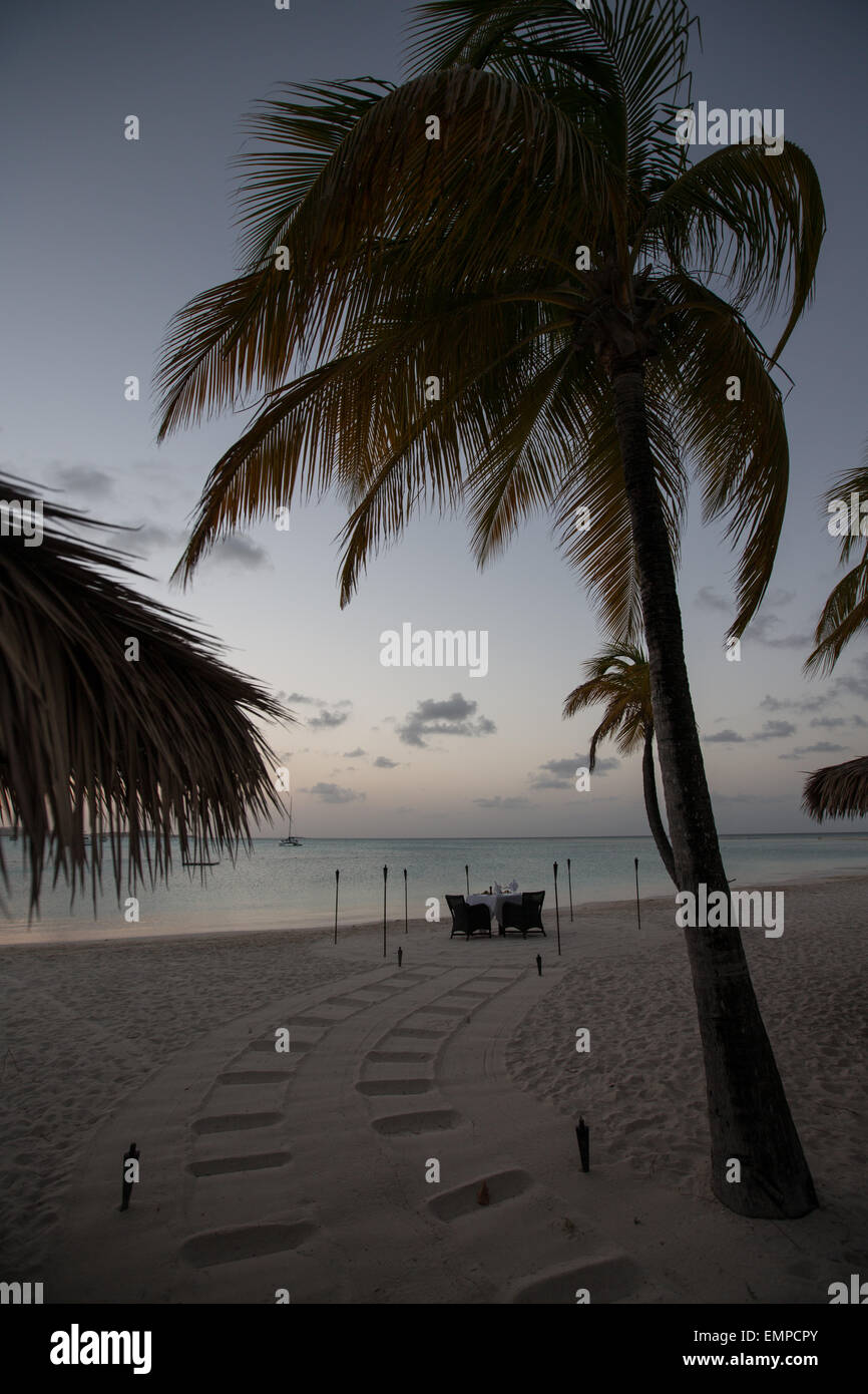 Postsowjetischer Bay Resort Strand postsowjetischer Insel Antigua. Stockfoto
