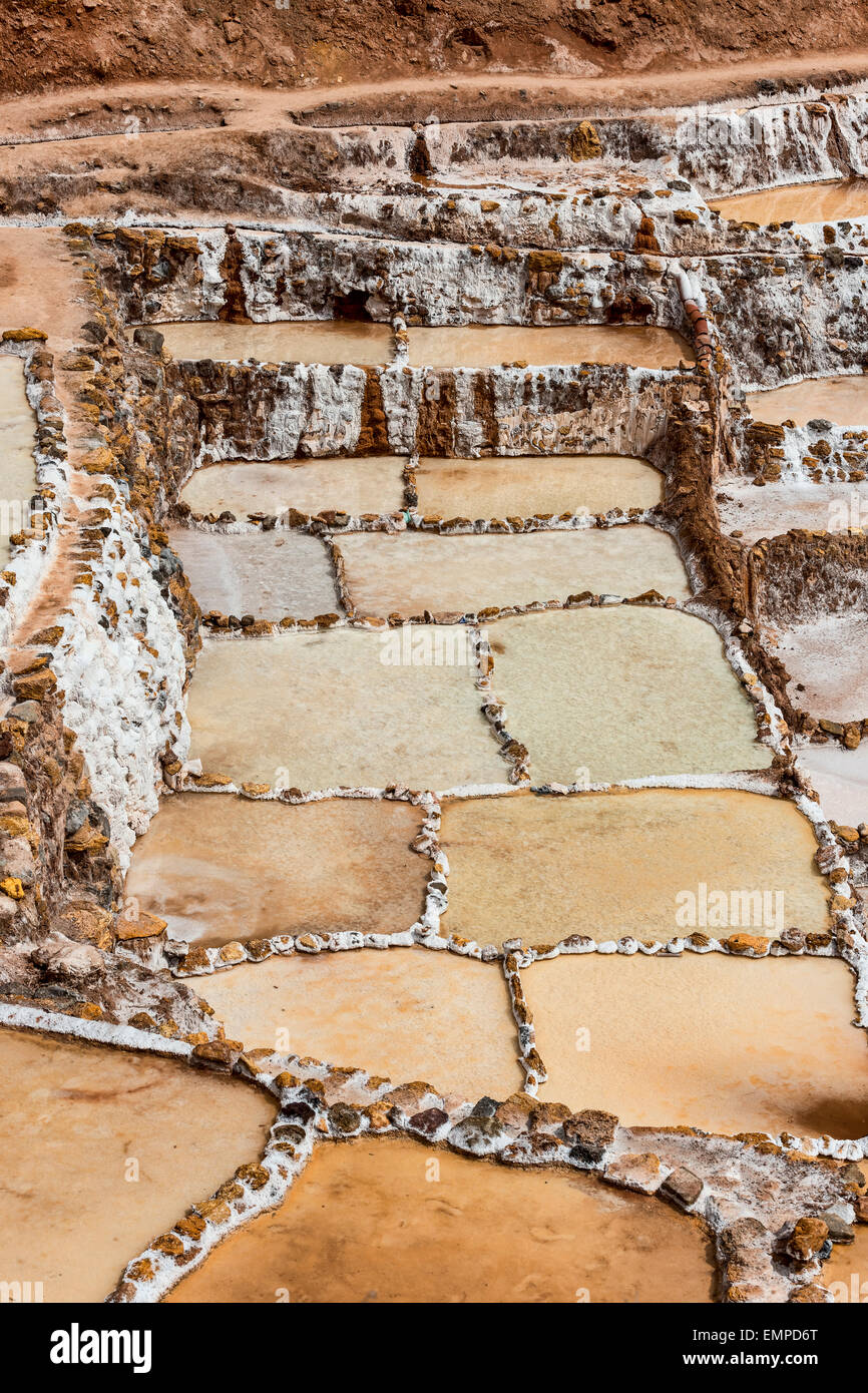 Salinen von Maras, Heilige Tal der Inkas, Urubamba, Peru Stockfoto