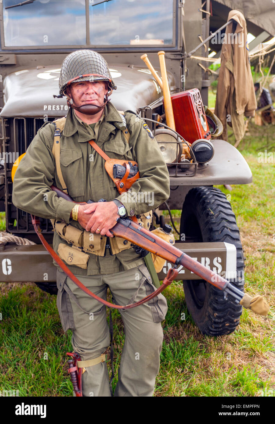 WW2-Re-enactment am historischen Militär zeigen Leicester England Stockfoto