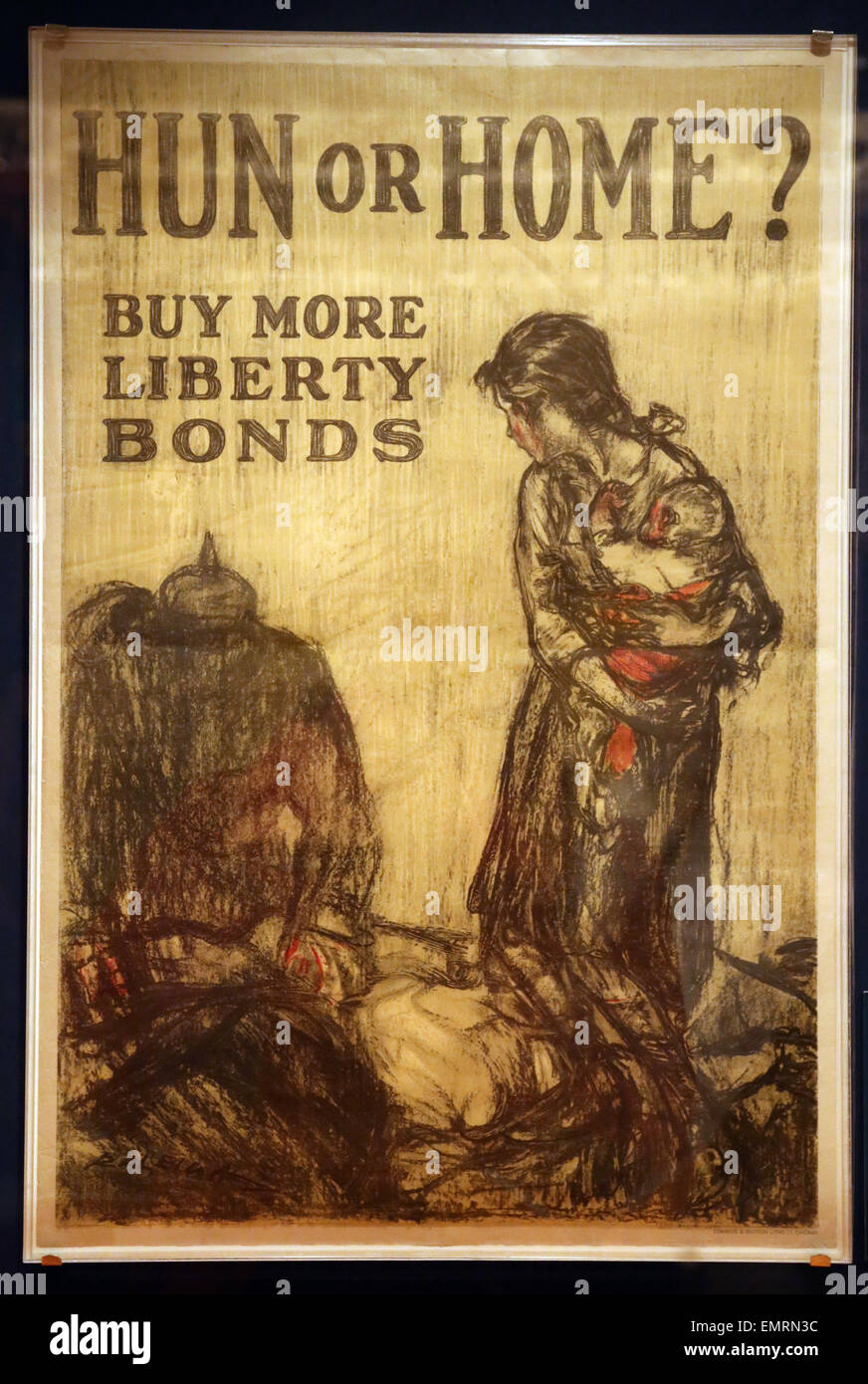 Hun oder zu Hause?. Durch mehr Freiheit-Anleihen. Henry Raleigh.Edwards& Deutsch Litho C., 1918. Poster von den USA ausgestellt Stockfoto