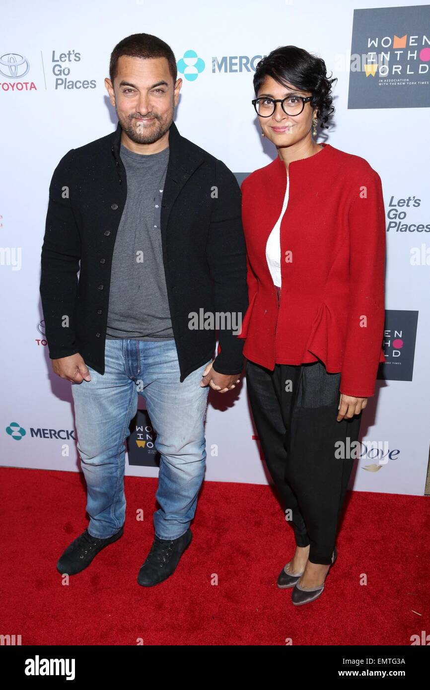 New York, NY, USA. 22. April 2015. Aamir Khan, Kiran Rao in Anwesenheit für die Opening Night der sechsten jährlichen Frauen auf dem Weltgipfel, David H. Koch Theater im Lincoln Center, New York, NY 22. April 2015. Bildnachweis: Andres Otero/Everett Collection/Alamy Live-Nachrichten Stockfoto