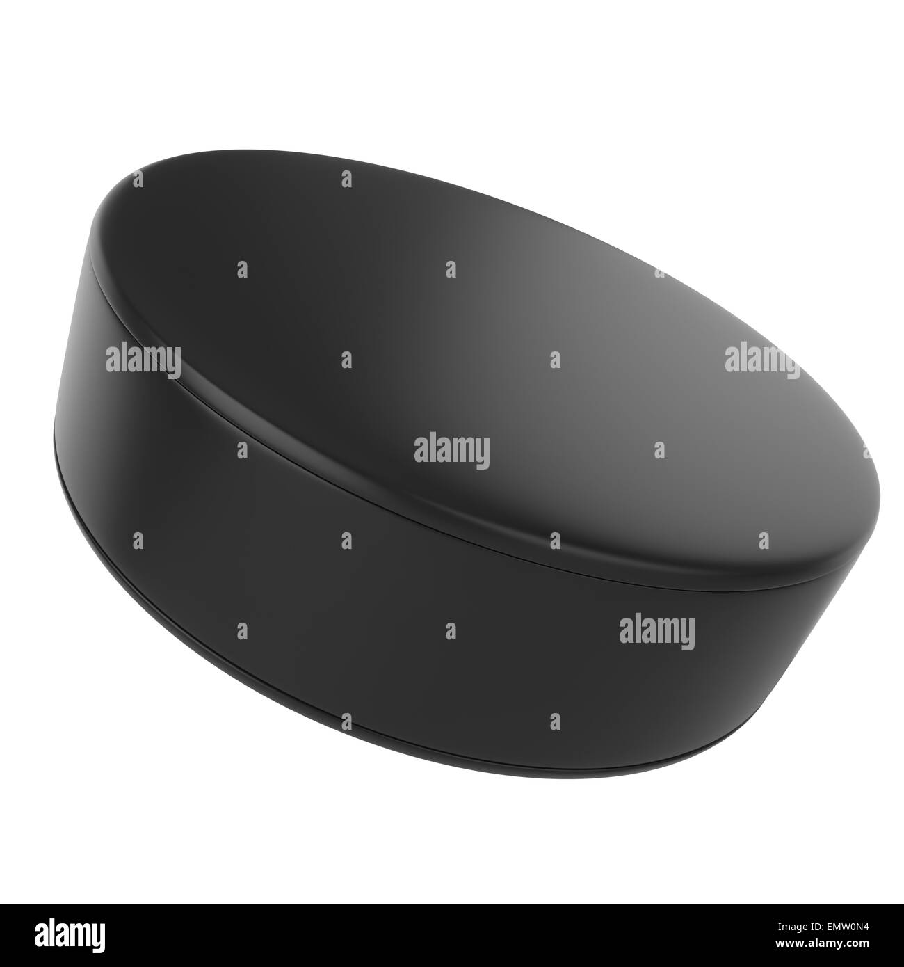 Hockey-Puck isoliert auf weißem Hintergrund. Stockfoto