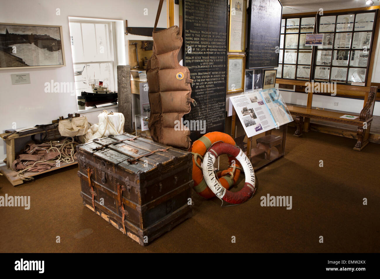 UK, Cumbria, Maryport, Maritime Museum innen display Stockfoto