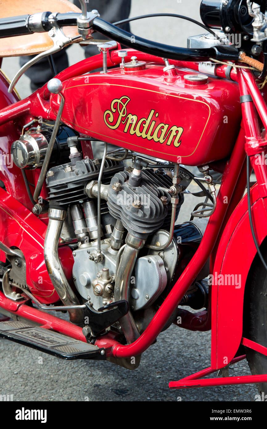 1926 Indian Scout Motorrad. Klassische amerikanische Motorrad Stockfoto