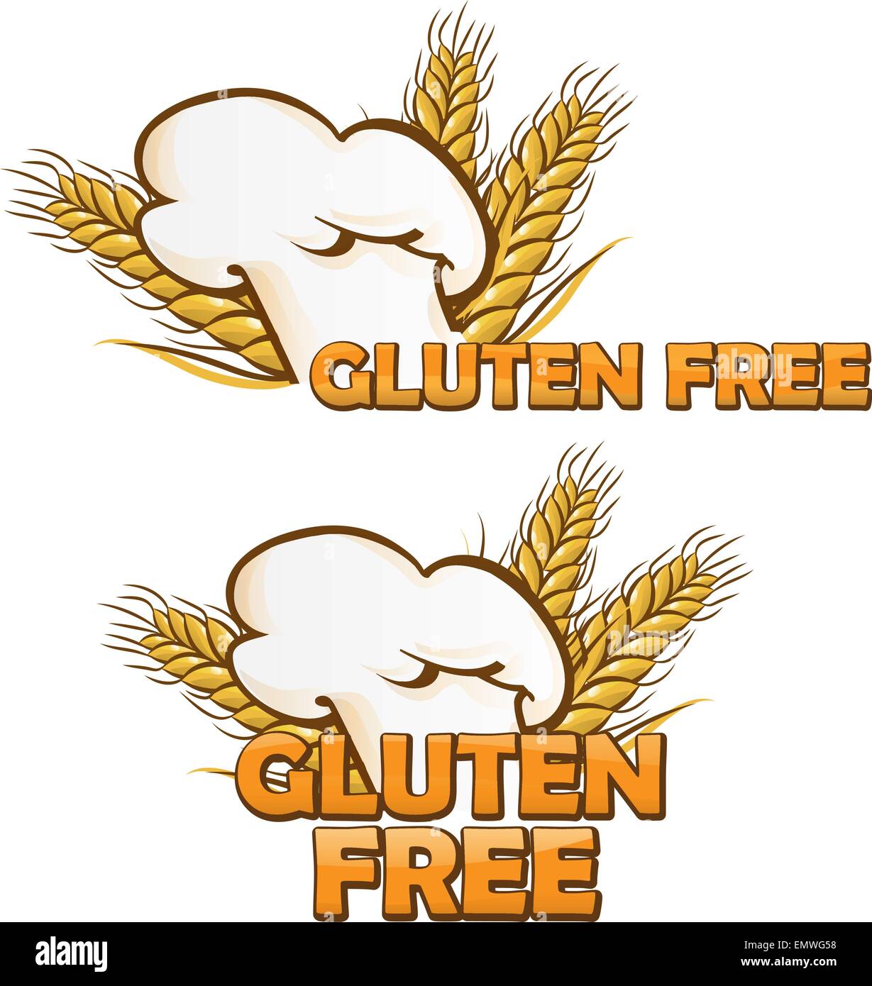 Gluten freie Symbol set isolierten auf weißen Hintergrund Stock Vektor