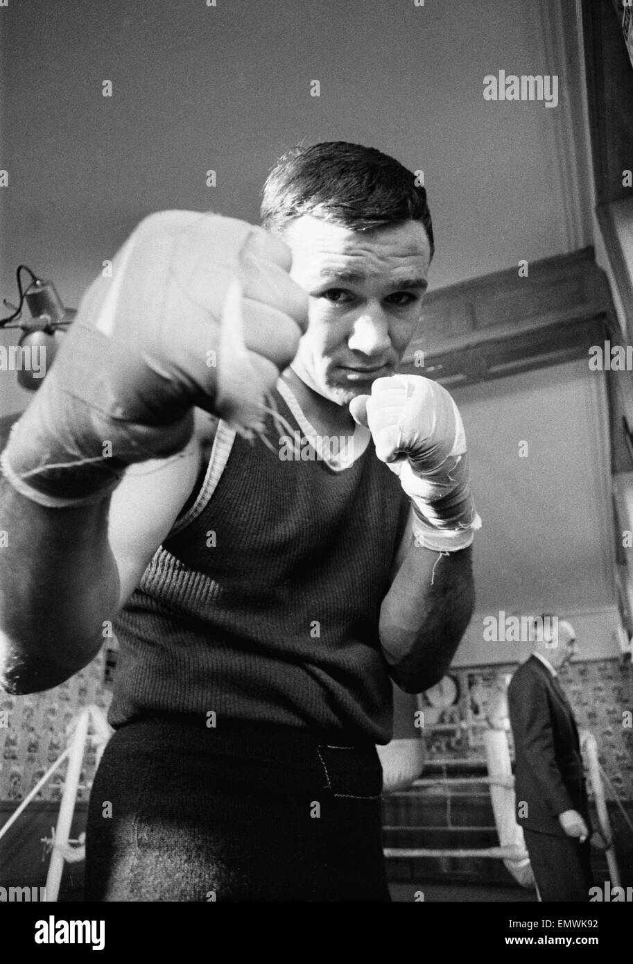 Britische Leichtgewicht Boxweltmeister Dave Charnley Training in Vorbereitung auf seinen Titel kämpfen gegen amerikanische Boxer Joe Brown in Texas. 11. November 1959. Stockfoto