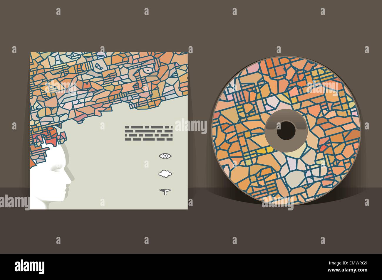CD-Cover-Design-Vorlage. Abstrakte Muster-Grafiken Stock Vektor