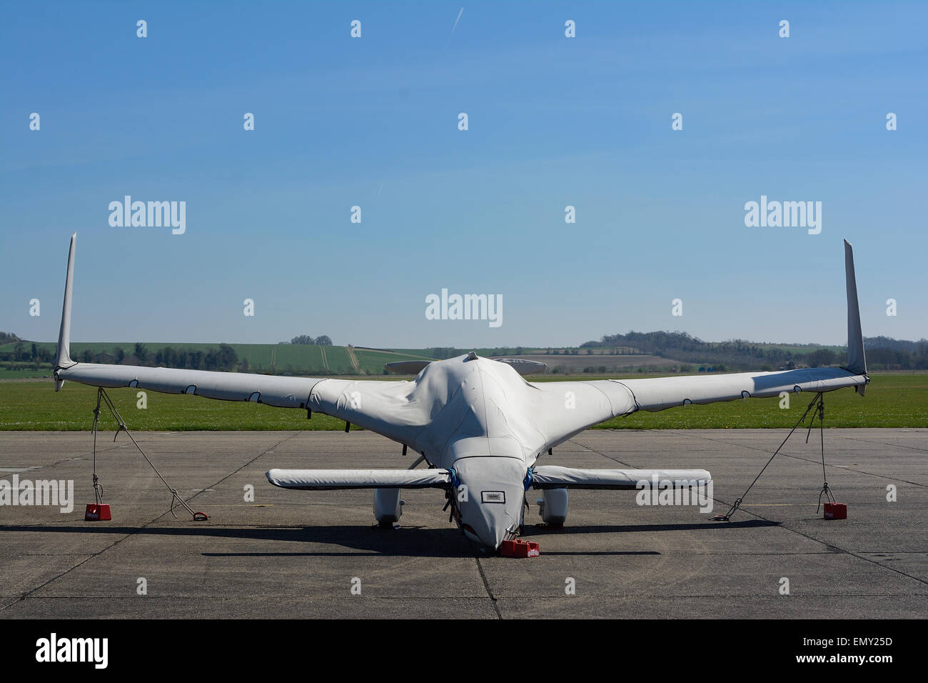 Futuristische delta wing Rutan Vari-Eze Flugzeuge am Flugplatz Duxford, England geparkt Stockfoto
