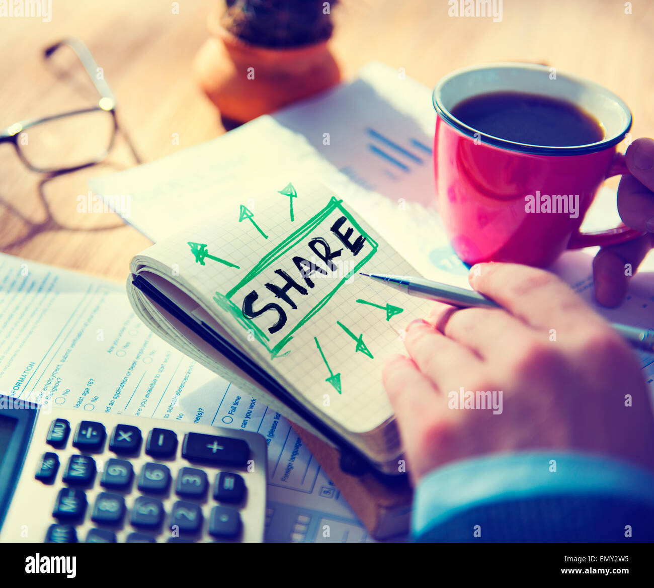 Geschäftsmann Einzelwort Anteil Konzept Stockfoto