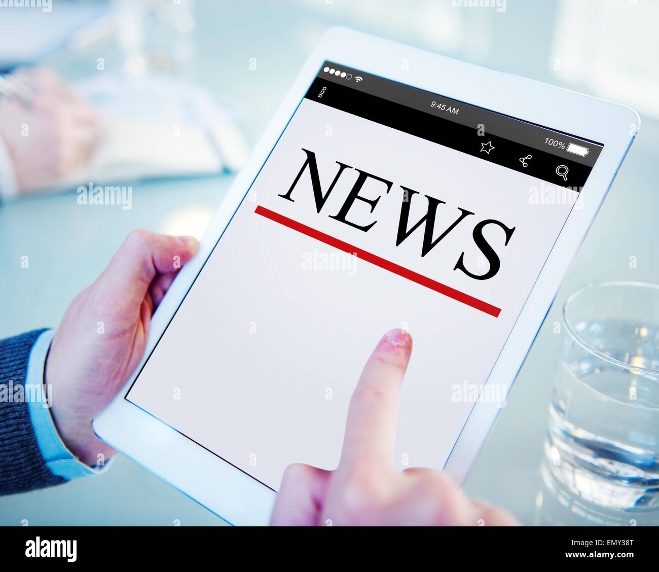 Digitale Online-News Schlagzeile Update Konzept Stockfoto