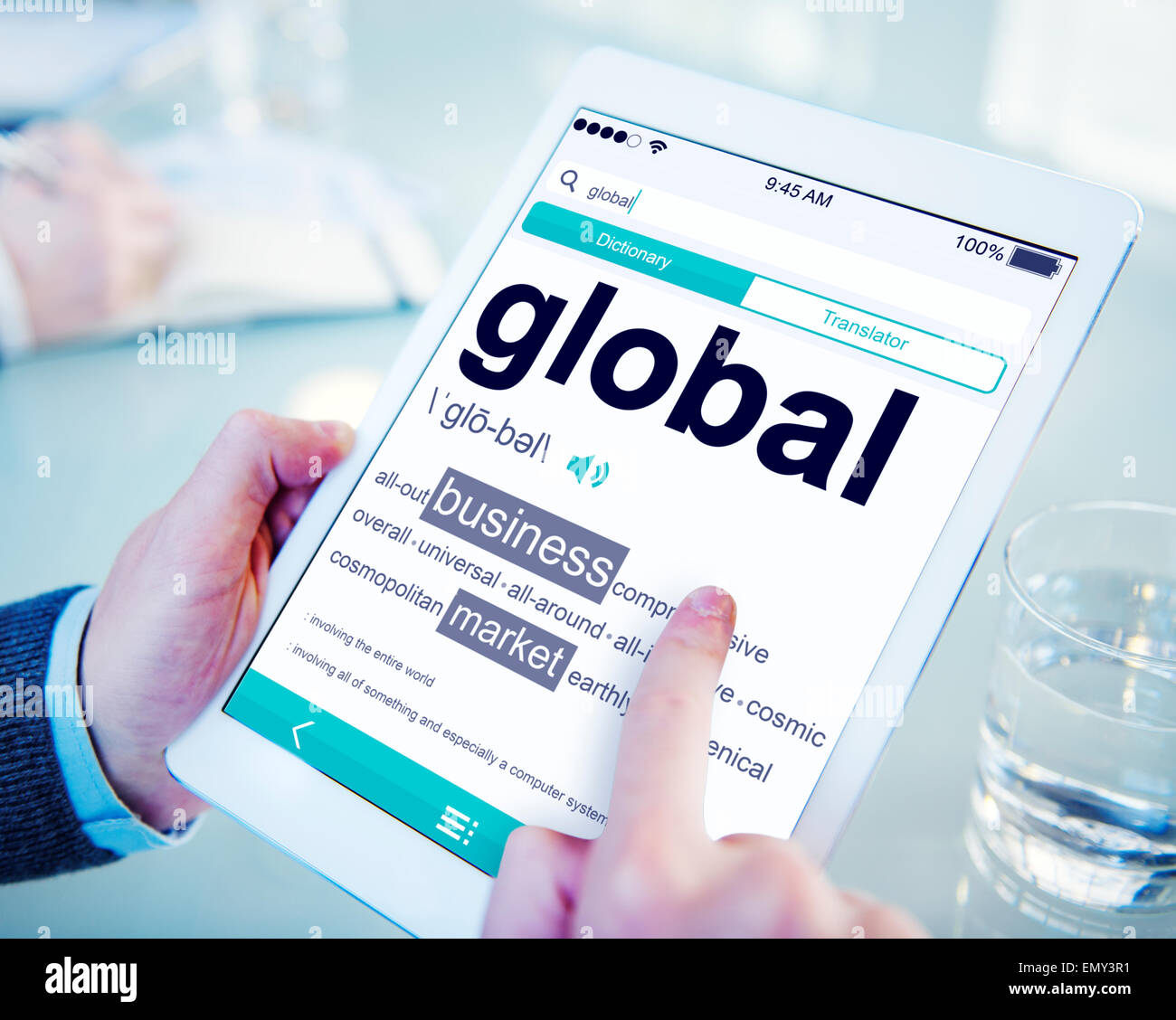 Digitales Wörterbuch globalen Markt Geschäftskonzept Stockfoto